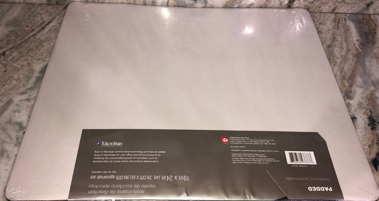 Office Depot Microban 19 In X 24 In Padded Executive Desk Pad-NEW-SHIP N 24 HRS