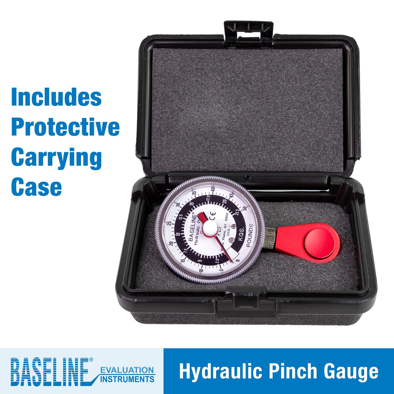 Baseline Hydraulic Pinch Gauge 50 lb Capacity Hand Strength Tester Made in USA