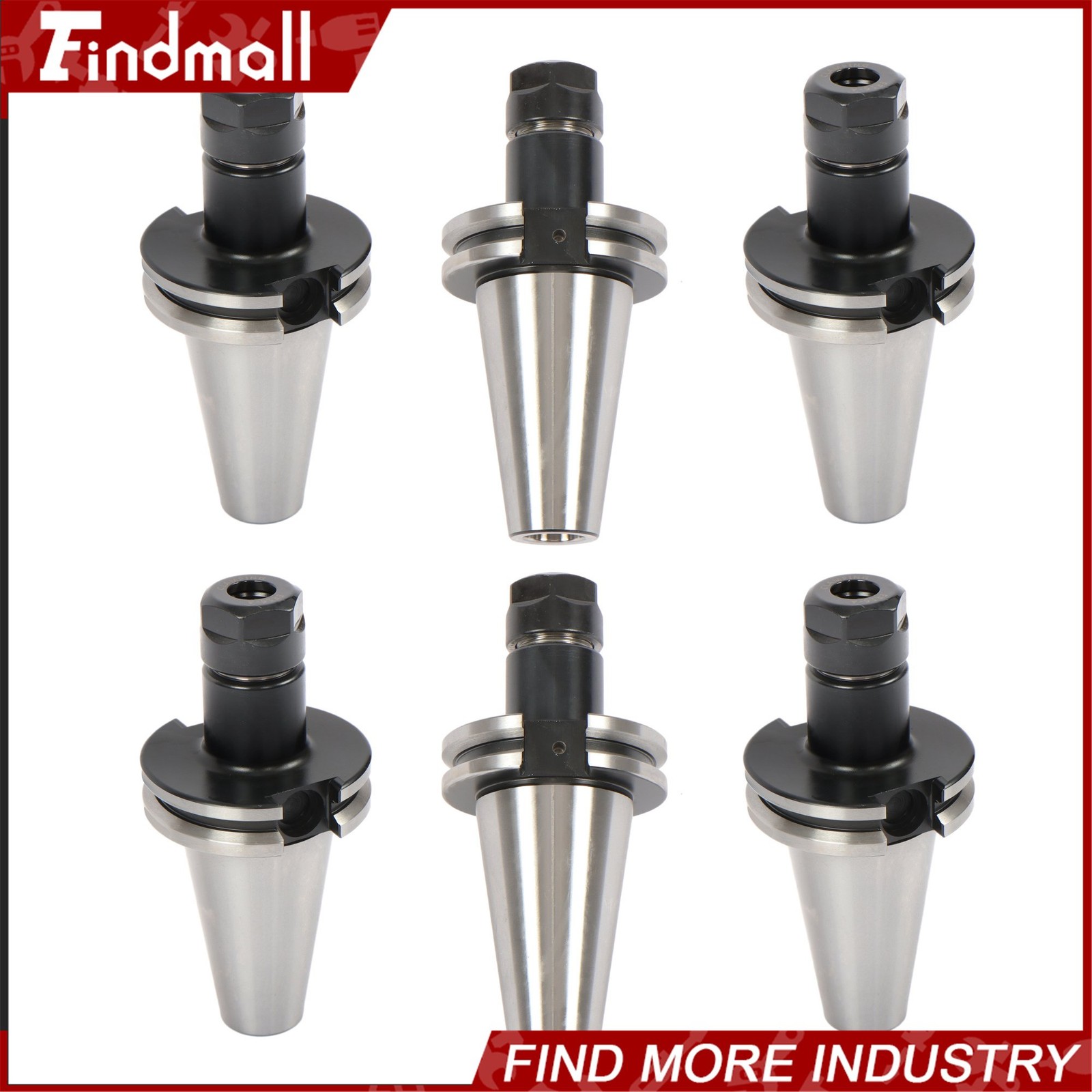 Findmall 6 Pcs CAT40 ER16 Collet Chuck Set 2.76″ G2.5 25000 RPM