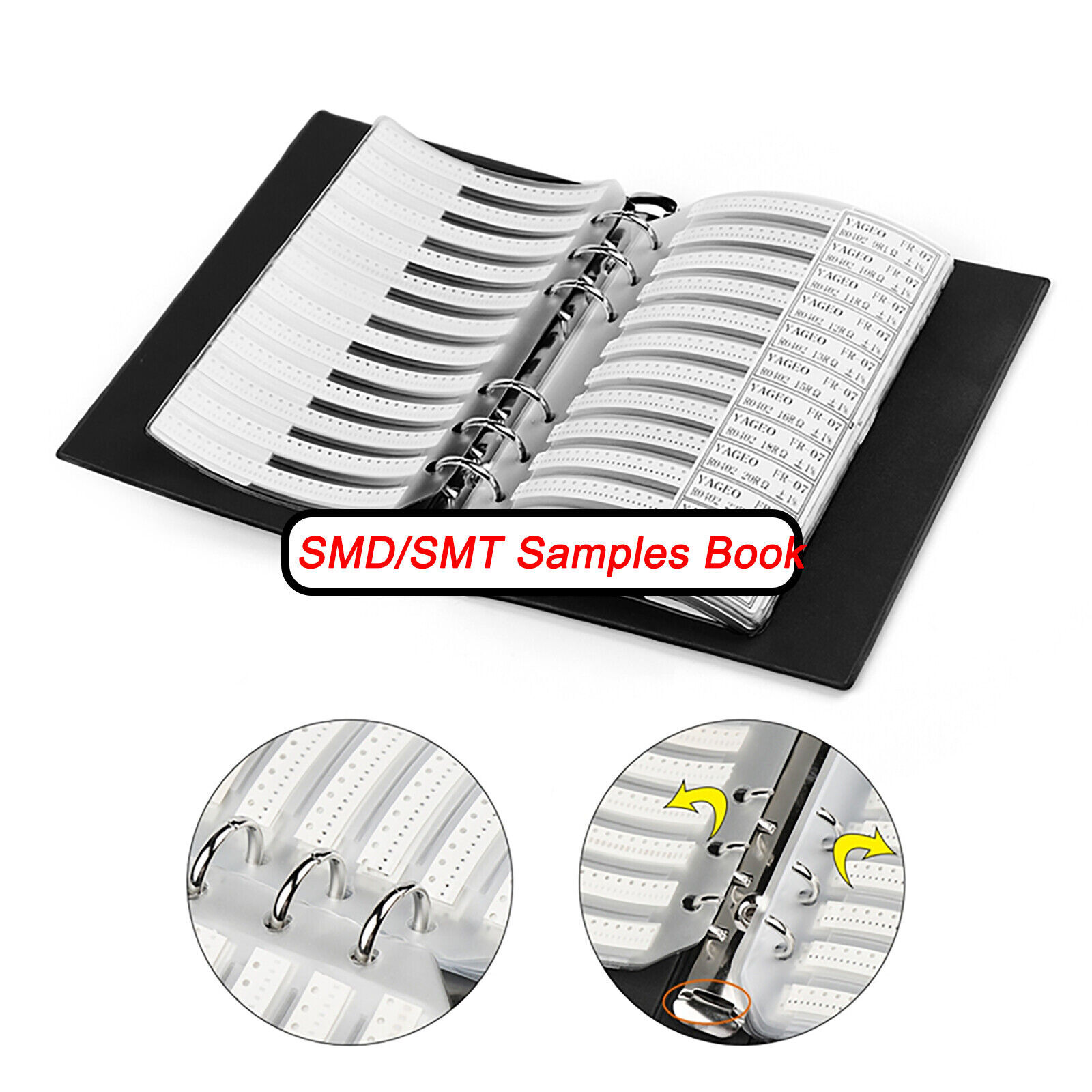 SMD/SMT Resistors/Capacitors 0201/0402/0603/0805/1206 Samples Book Assorted Kit