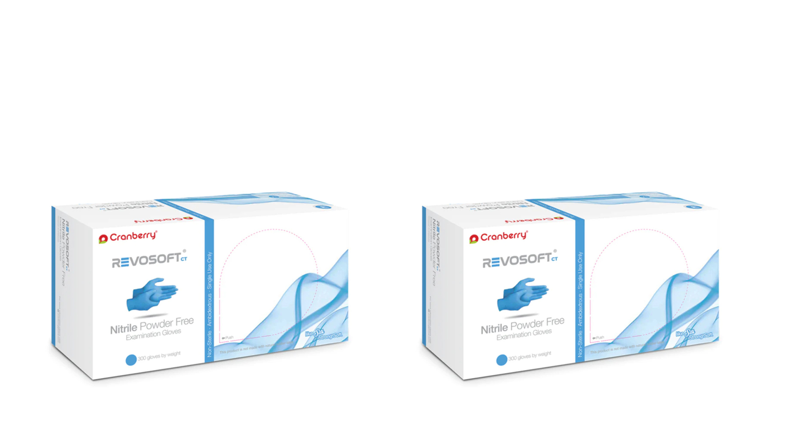 Cranberry Revosoft Nitrile Examination Gloves Large, Box of 300, 2 Pack- 3278