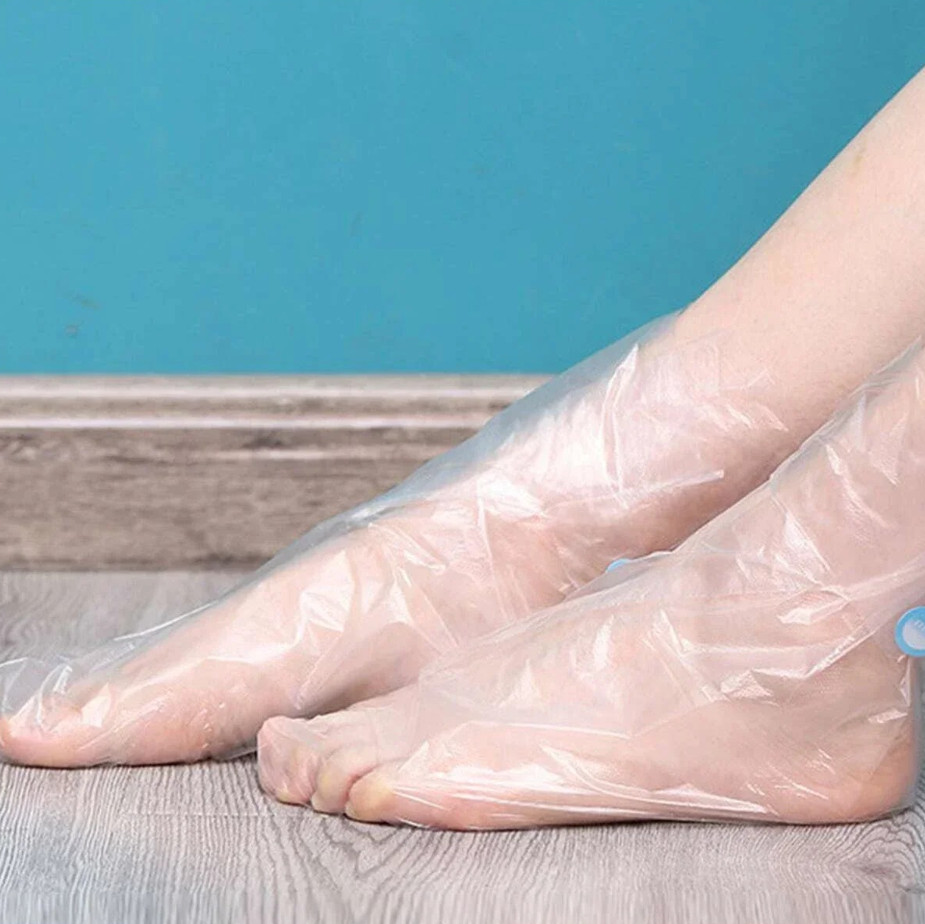 100 Pcs Disposable Foot Mask Cover Waterproof Transparent Pedicure Protection
