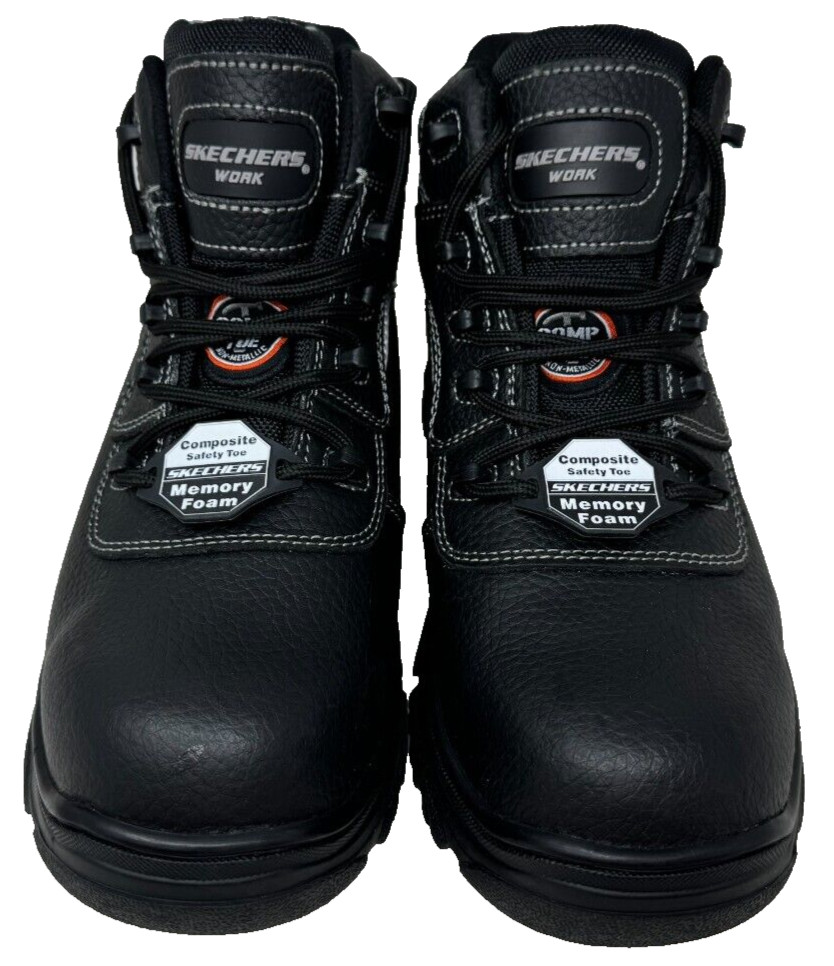 Skechers Men’s RF Burgin Lace Up Mid Safety Toe Work Boots Black Size:7.5 185B