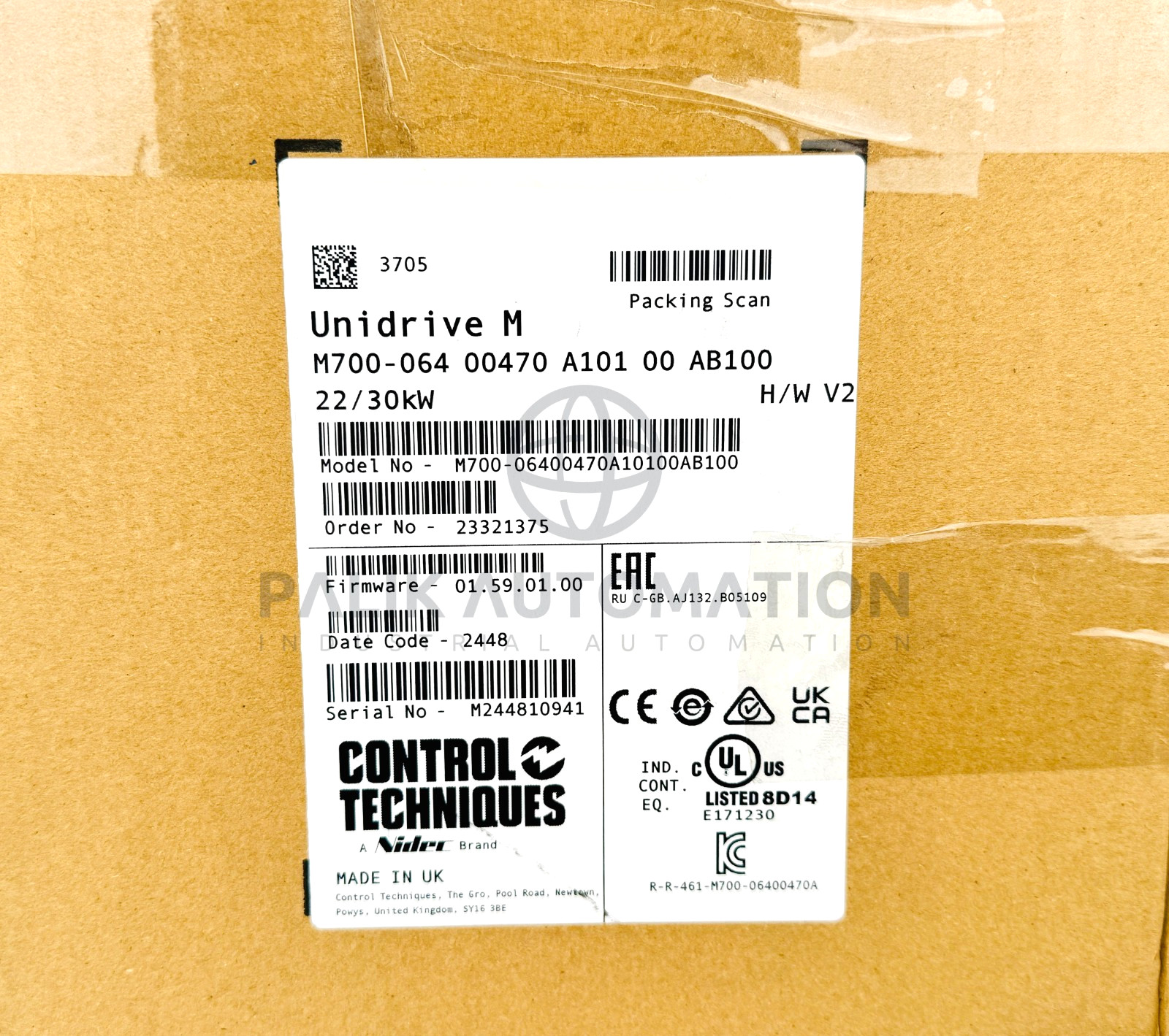 NIDEC Control Techniques M700-064 00470 A101 00 AB100 H/W V2 + PANEL NEW