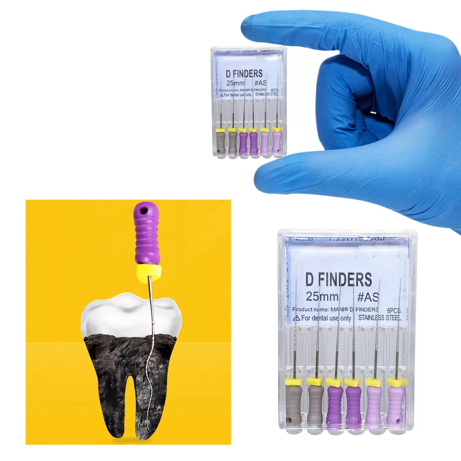 6pcs/pack Dental D Finders Endodontic Files for Calcified/Curved Canals