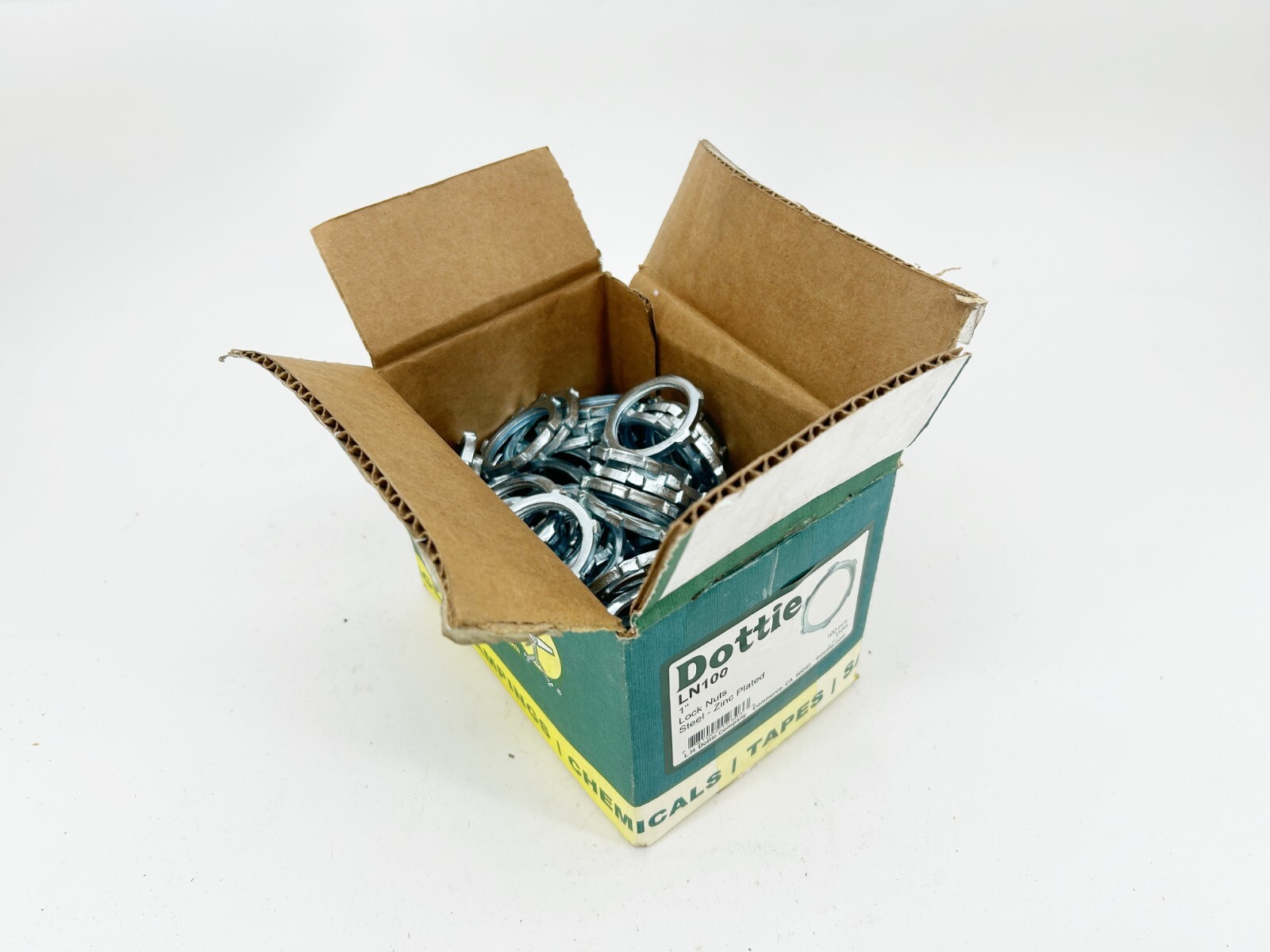 Box of 100 L.H. Dottie LN100 Lock Nuts 1″ Zinc Plated Steel