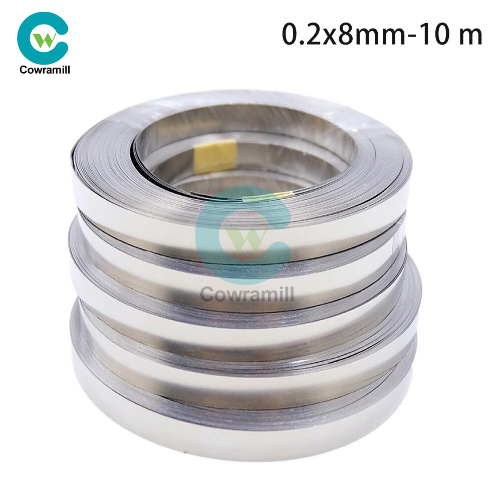 0.1/0.12/0.15/0.2mm*8mm Nickel Strip Tape Sheet for Battery Spot Solder 10m/Roll