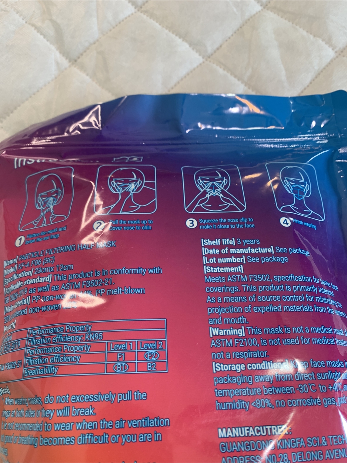 White KN95 GB2626-2019 Standard Protective Face Mask 30 Per Bag – Rasav 😷 New