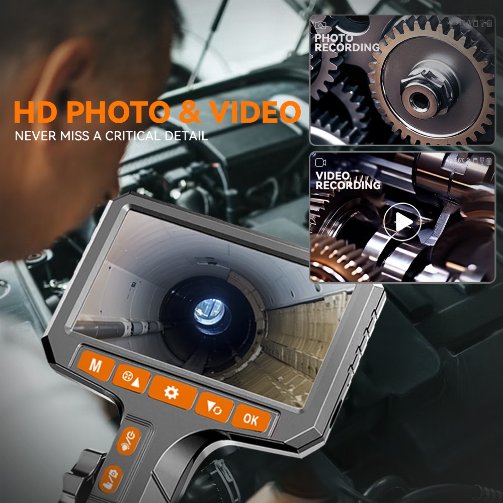 SCOPIX Two-Way 210° Inspection Borescope 6.2mm Endoscope Camera 3.3ft Semi Rigid