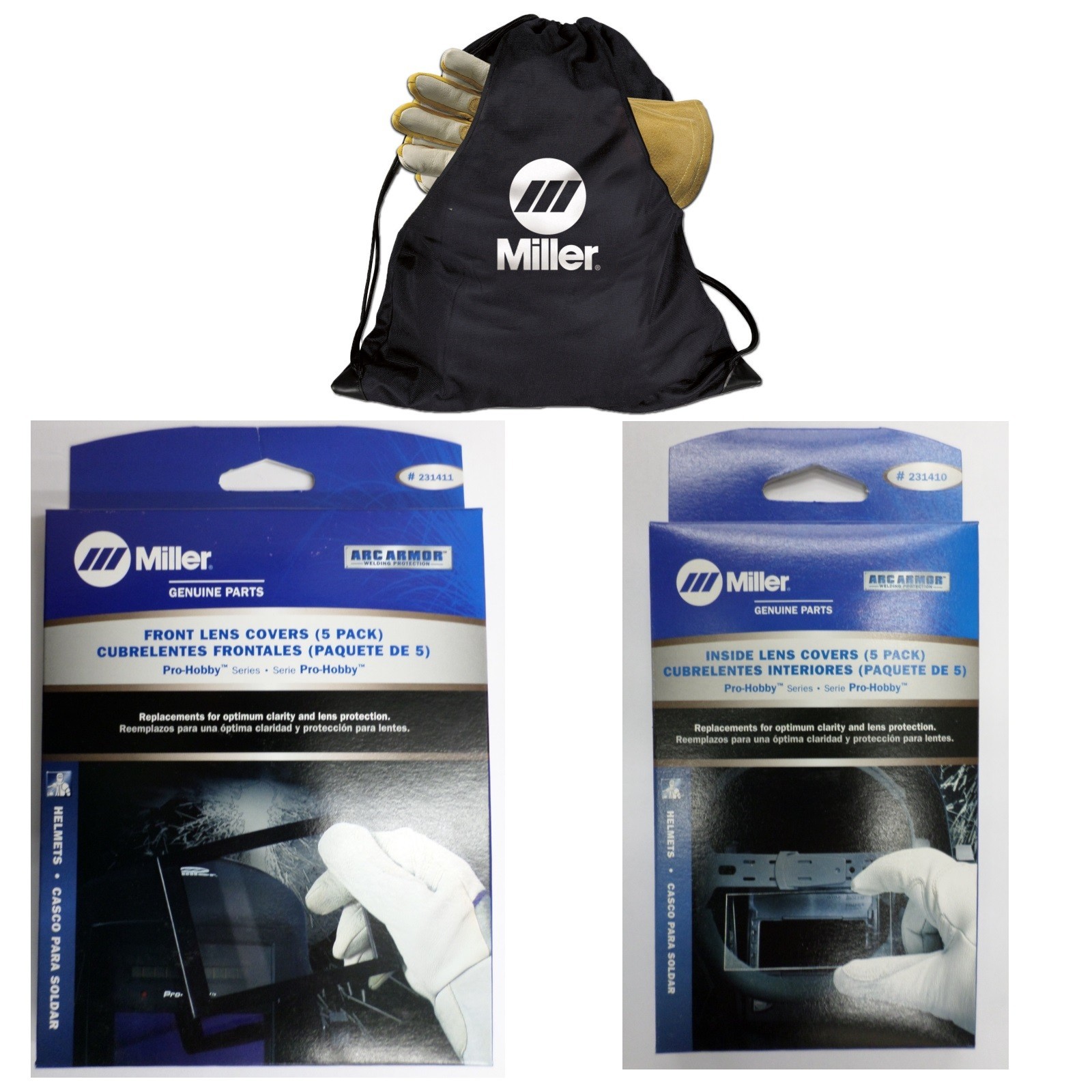Miller Pro Hobby Series Cover Lens Pkg w/Helmet Bag (231411, 231410)