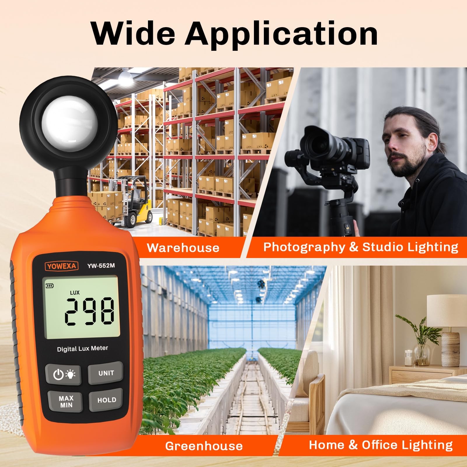 Digital Light Meter, Lux Meter with Foot Candle Readings