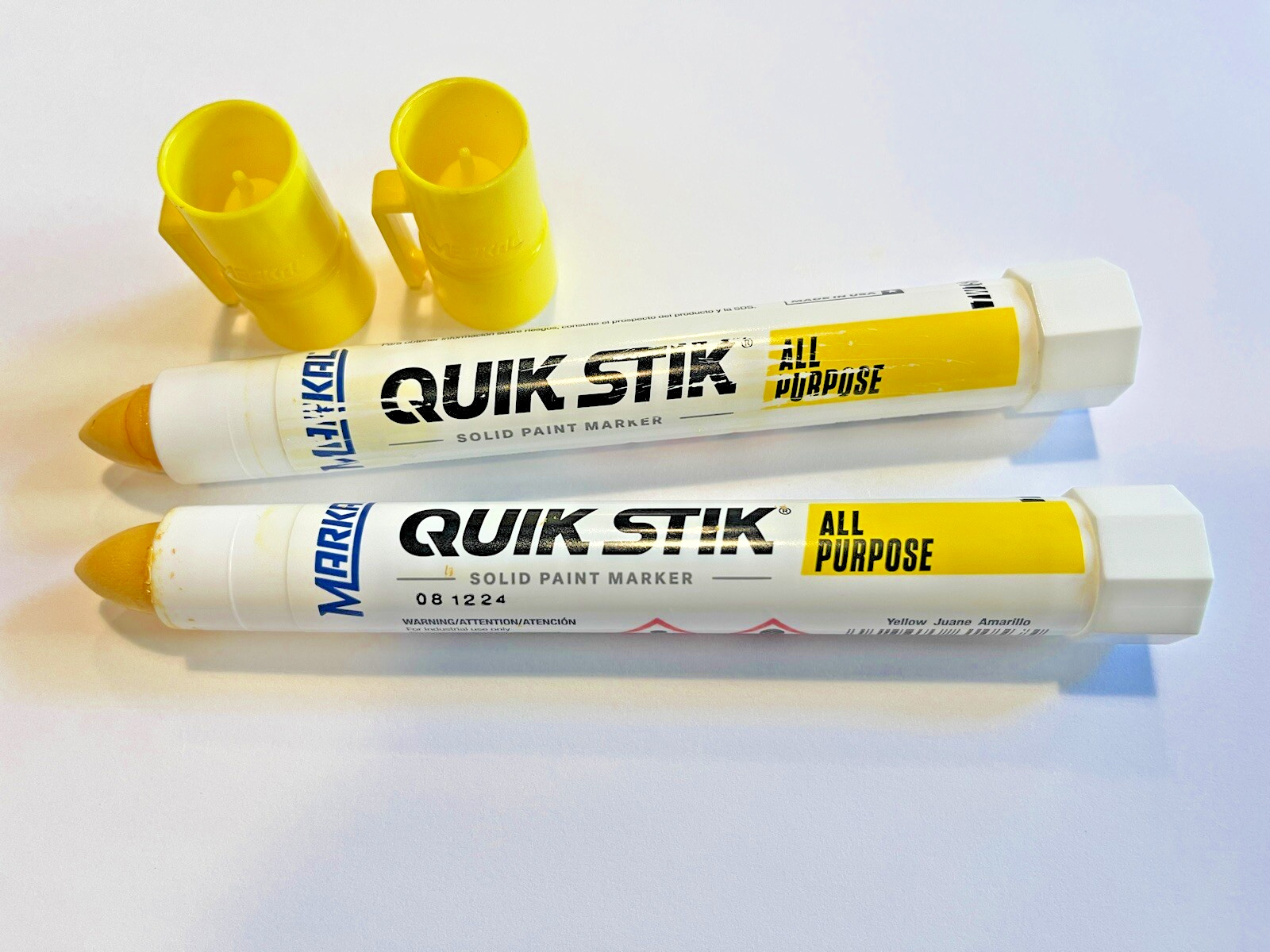 Markal 61053 YELLOW Quik Stik® Marker – Fast Drying, PAINT MARKER (2PK)