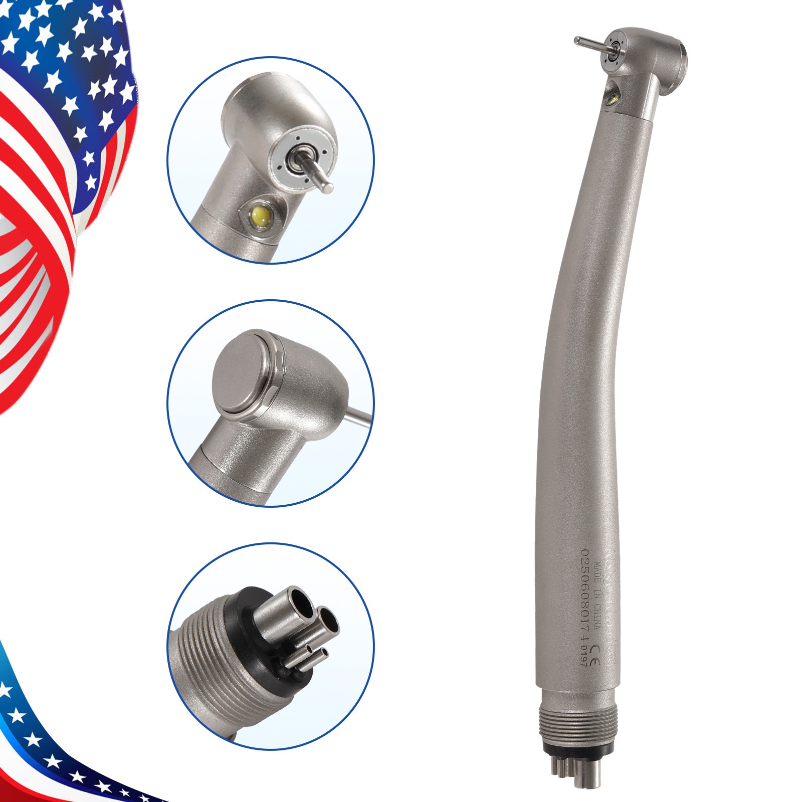 NSK Style LED E-generator Dental High Speed Handpiece Fiber Optic Turbine 4Hole