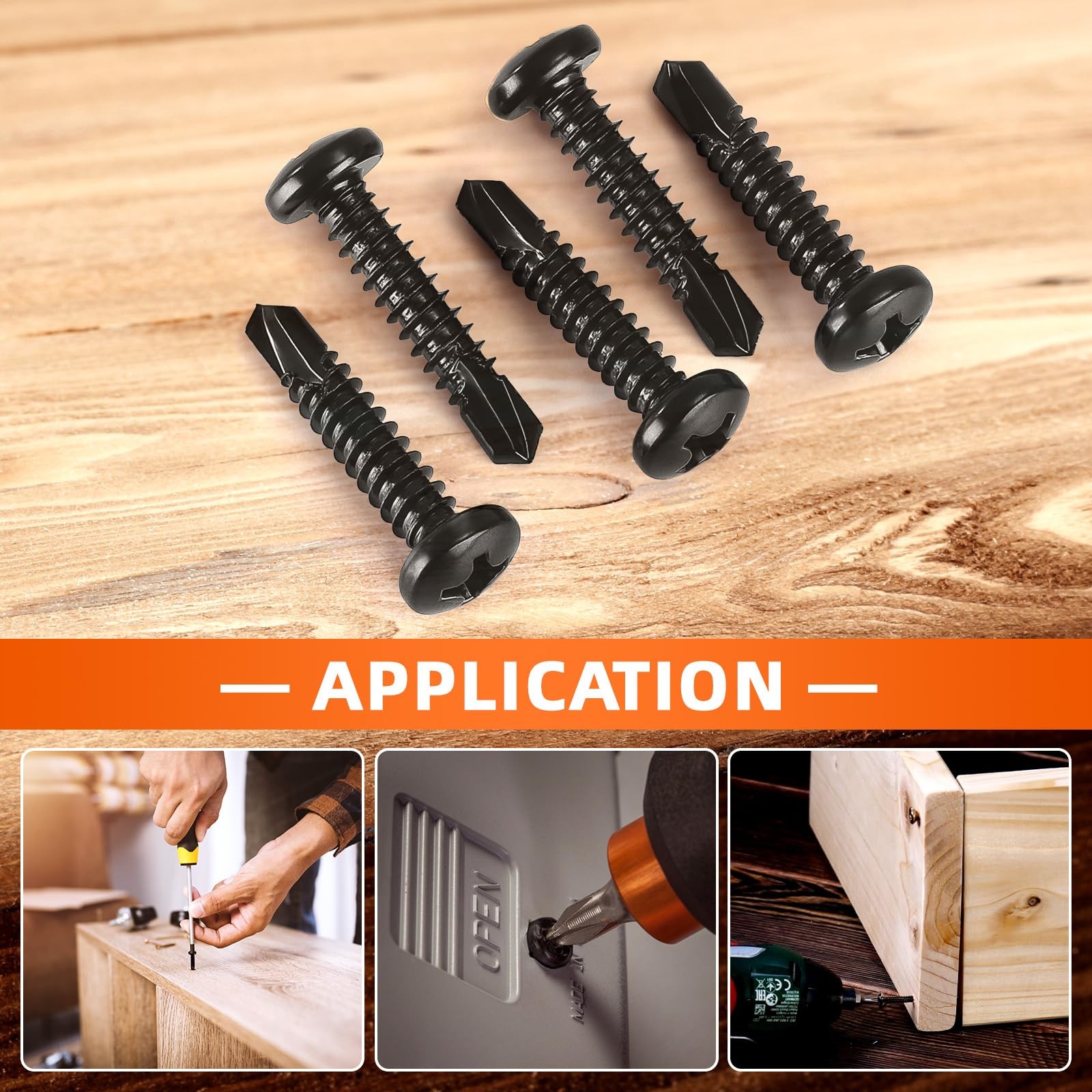 #8 x 1-1/2″ Pan Head Self Tapping Screws Sheet Metal Screws, Stainless Steel …