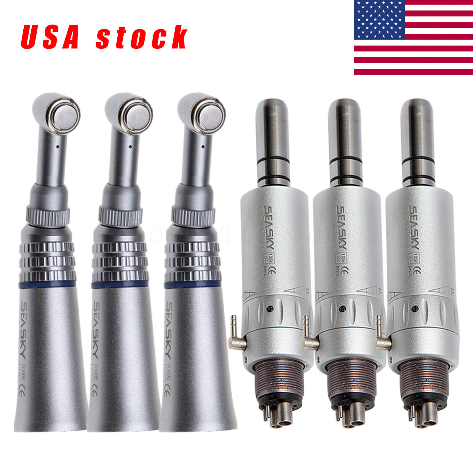 NSK Style Dental Slow Speed Handpiece Push Button Contra Angle Air Motor E-type