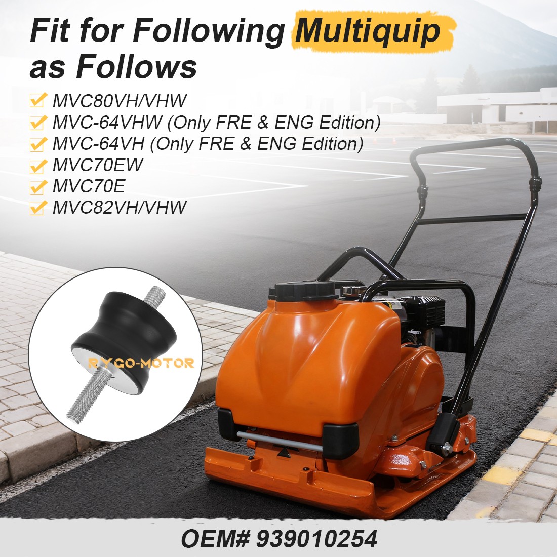 Shock Mount For Multiquip MVC-64VH/VHW MVC70E/EW MVC80VH MVC82VH/VHW 939010254
