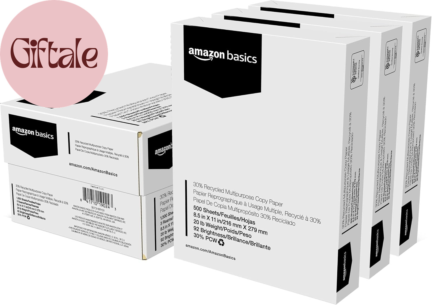 30% Recycled Multipurpose Copy & Print Paper, 8.5 X 11 Inches, 20 Lb Weight, 92