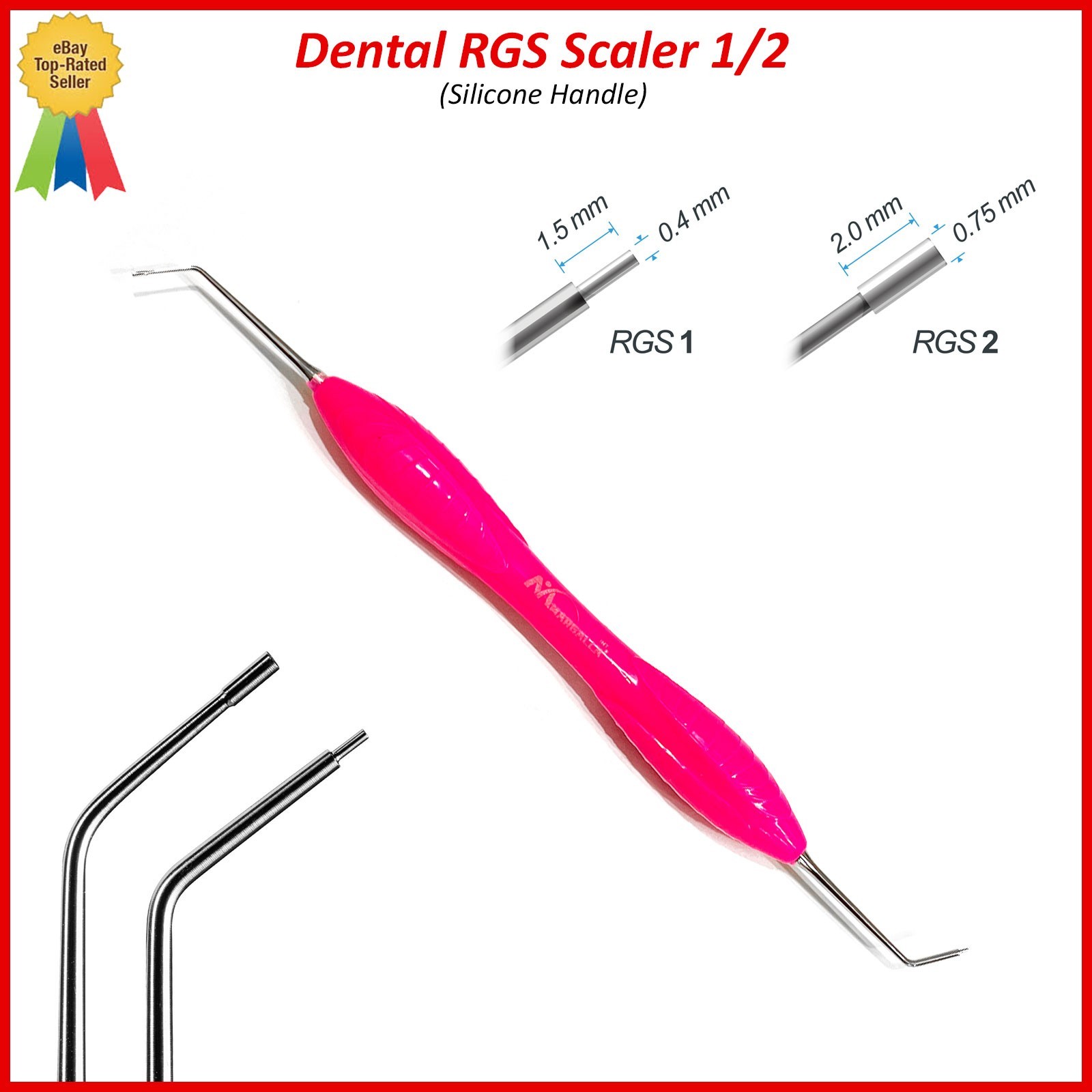 Dental Instrument RGS 1-2 Silicone Handle Depth Dimensions for Restorations
