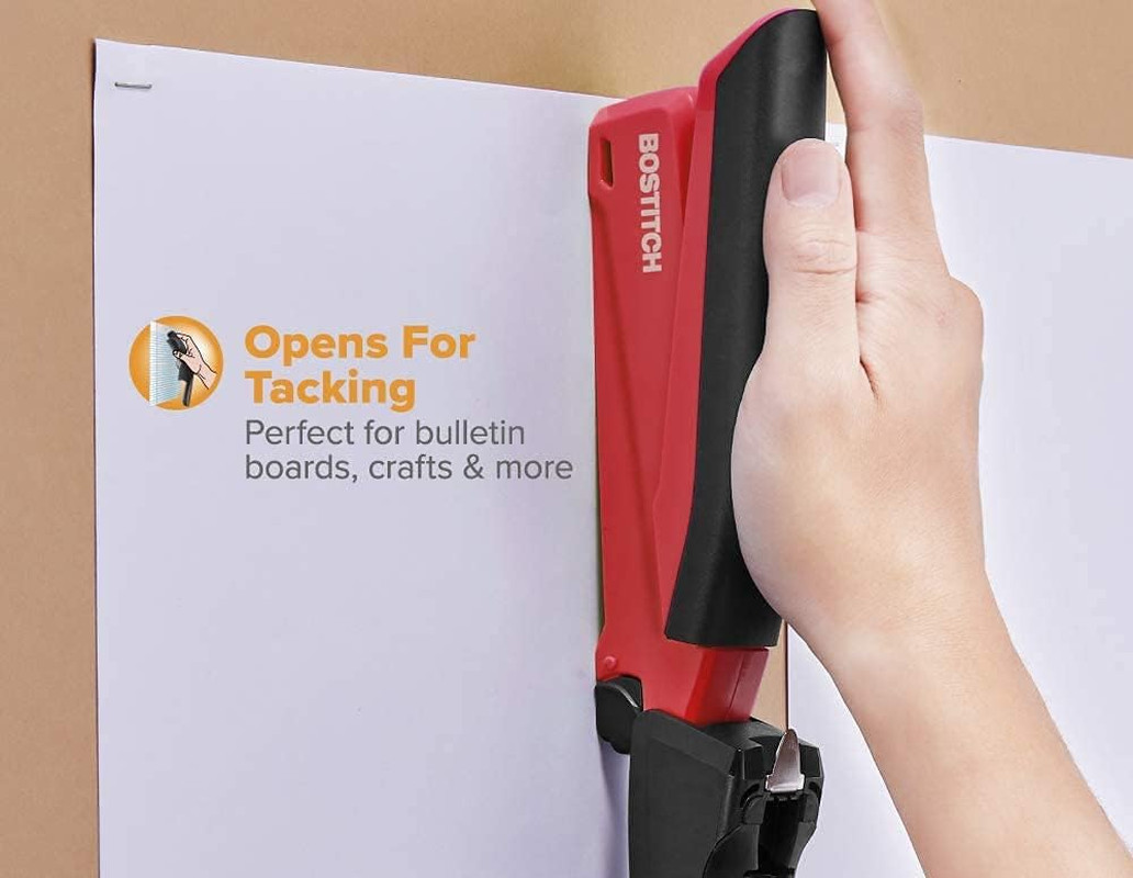 Stapler – Inpower, One Touch Heavy Duty Red Office Stapler | Stapler with Built