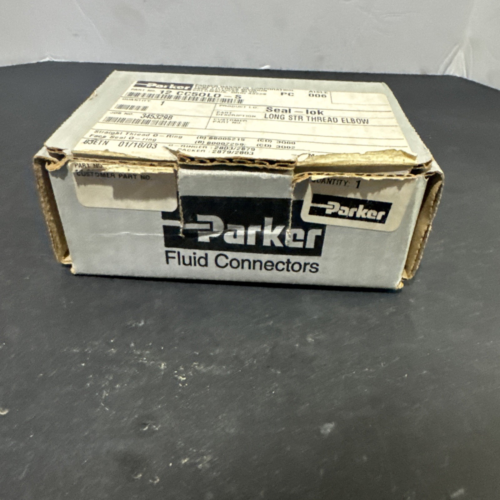 Parker 12 CC50LO-S Long STR Thread Elbow
