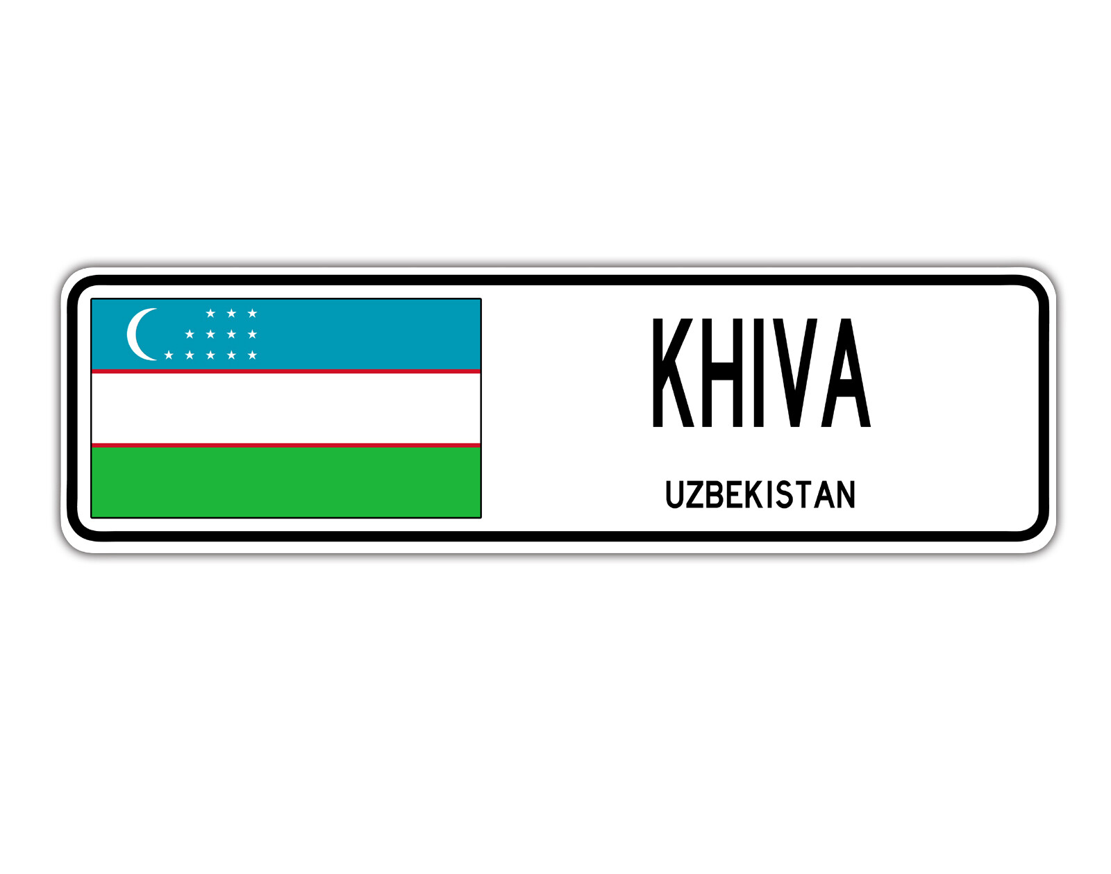 Khiva Uzbekistan Street Uzbek Flag City Country Wall Gift Aluminum Metal Sign