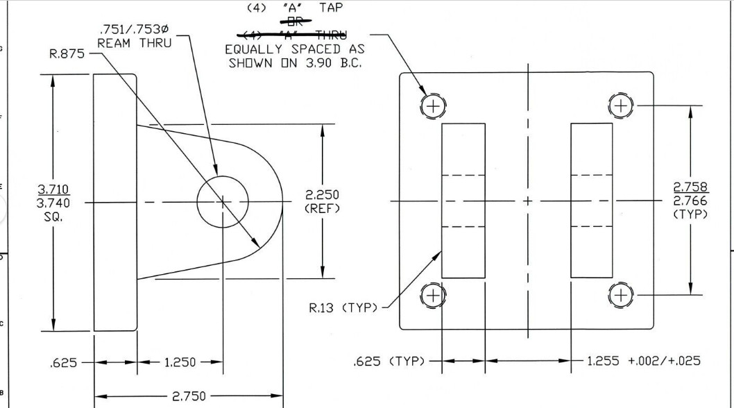 3/4″ bore Clevis Bracket BMP2-32, A-81-32D( drilled hole)
