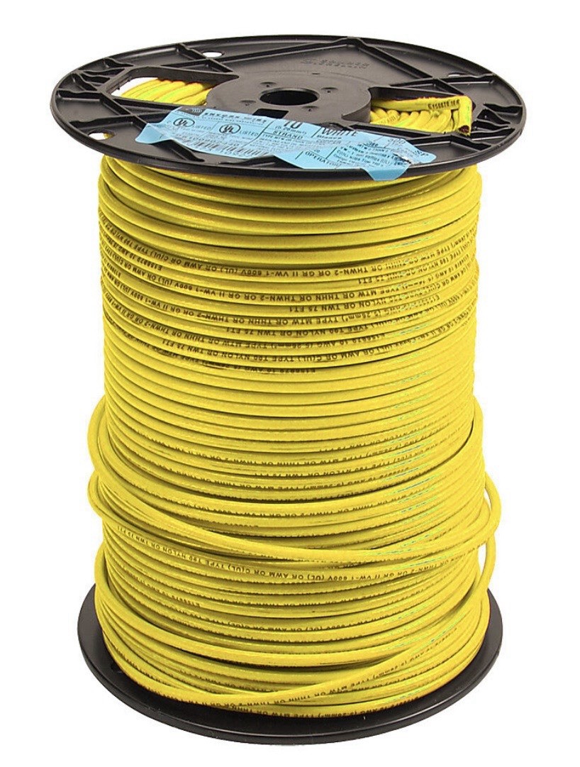 THHN #10 Yellow Stranded Copper Wire. 500’ Brand New. Free Shipping!!!