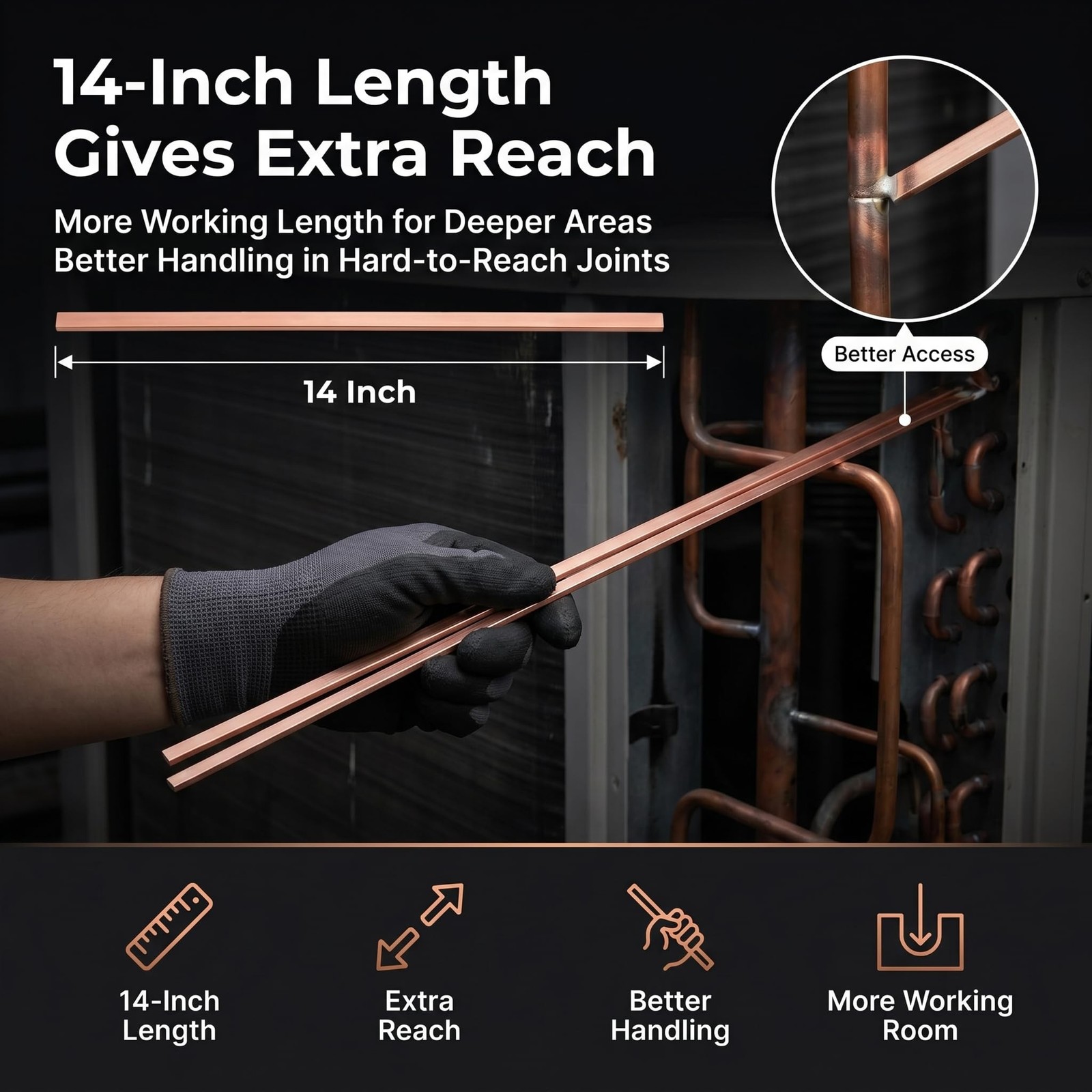 BCuP-5 15% Silver Brazing Rods, 10 Flat Sticks 0.050″ x 1/8″ x 14″ for Copper…