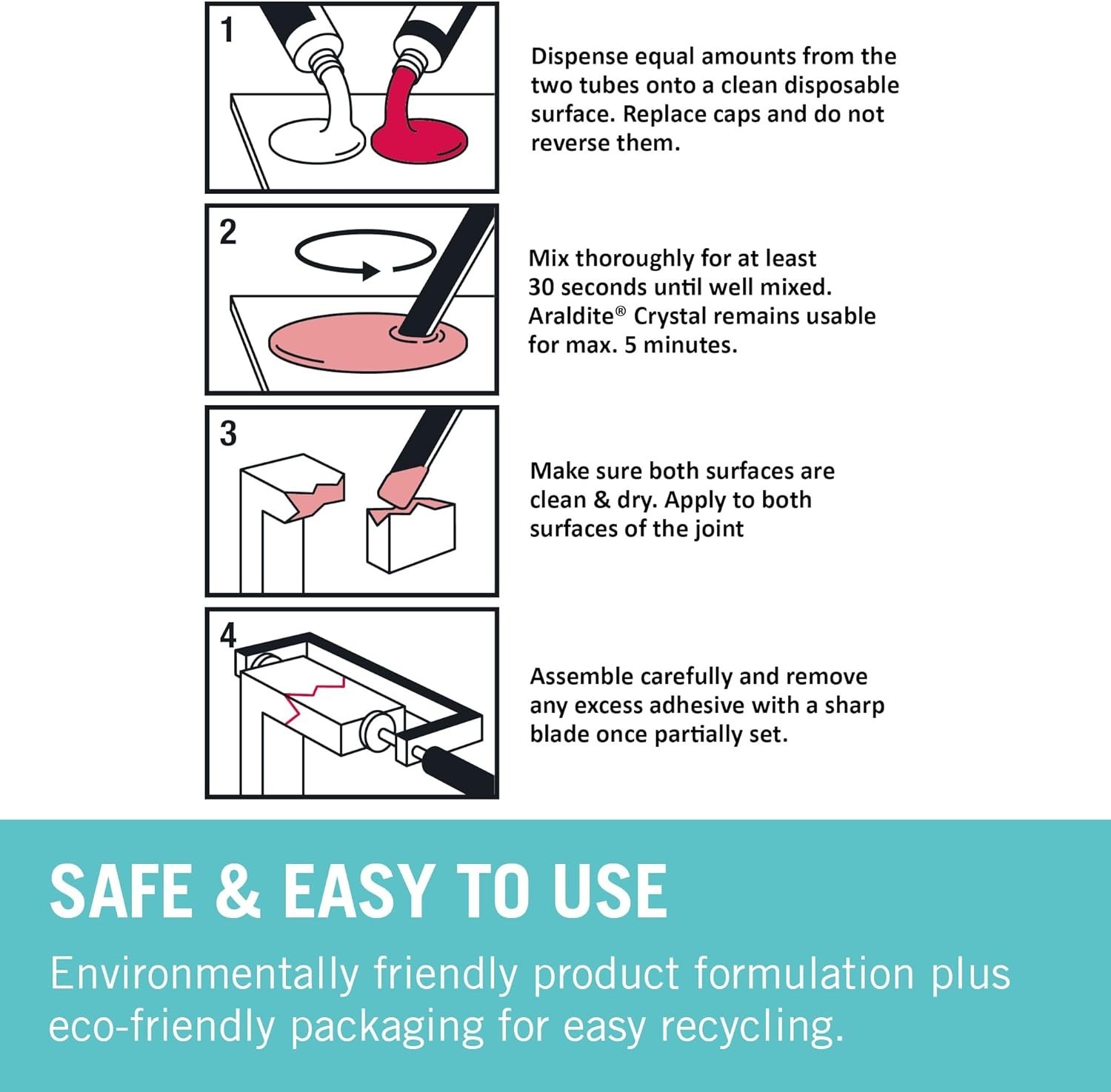 Clear Epoxy Adhesive 5 Minute Fast Setting 2-Part Epoxy Glue. Solven…