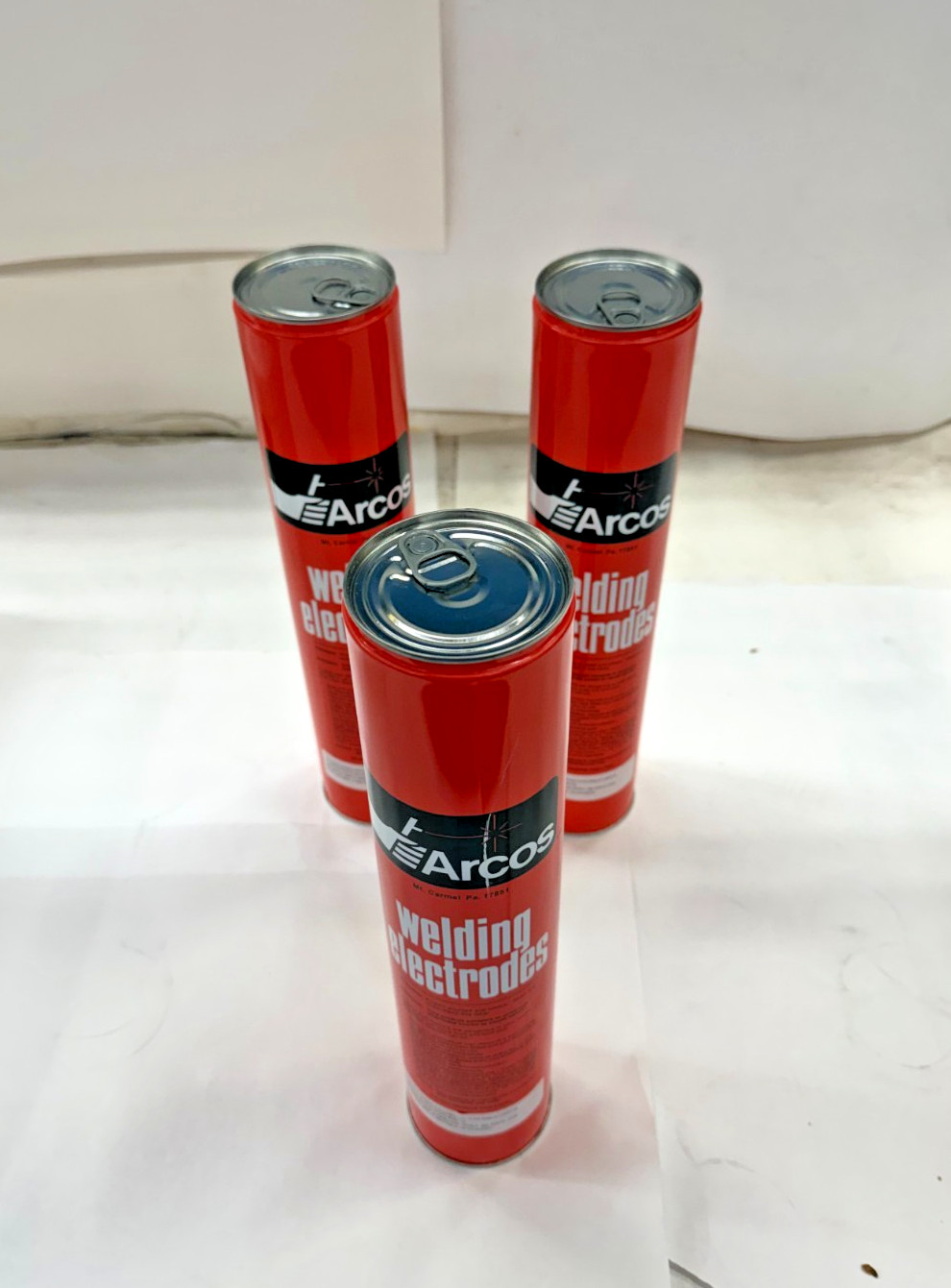 ARCOS WELDING ELECTRODES, 3/16″ X 14″, 10 LB-CANS, (LOT OF 3), P/N: E308LD-6F-1B