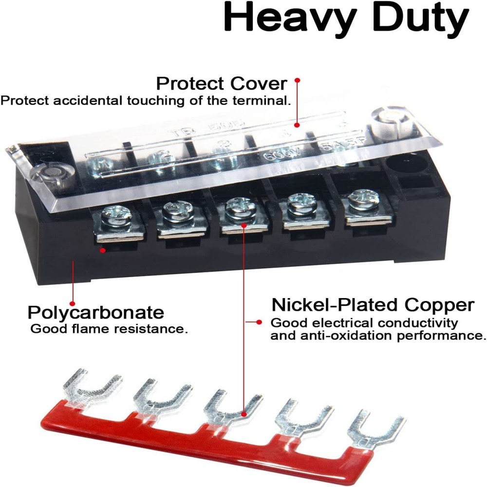 1 5 Set Dual Row 3-12 Positions Screw 600V 15A Barrier Strip Terminal Block