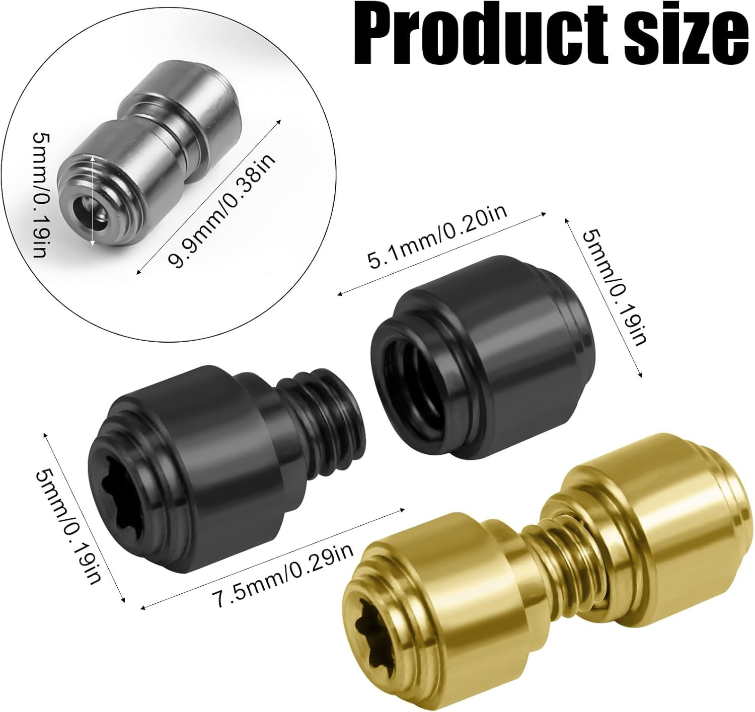 Titanium Thumb Stud Replacement Screws for Benchmade 535 Bugout (3 Sets)