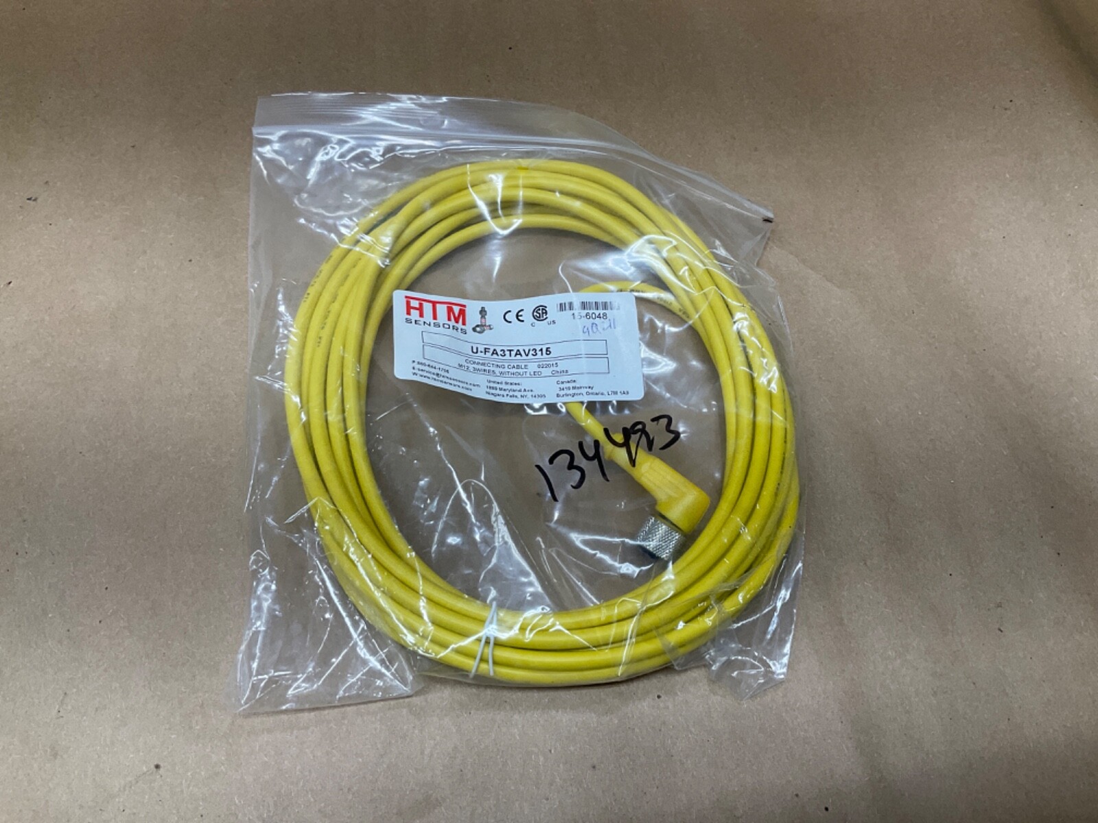 HTM U-FA3TAV315 Connecting Cable 3 Pin Right Angle #04E66PR6