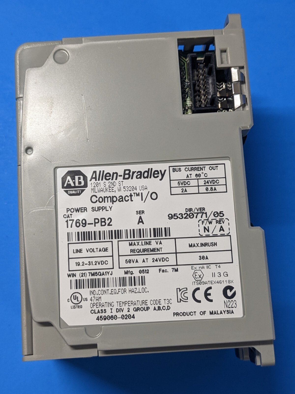 1769-PB2 Allen Bradley Micrologix Compact I/O Power Supply