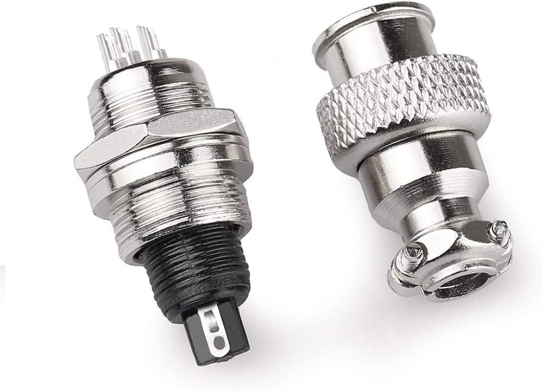 GX12 6 Pins Panel Metal Mount Circular Metal Aviation Connector Adapter Male Fem