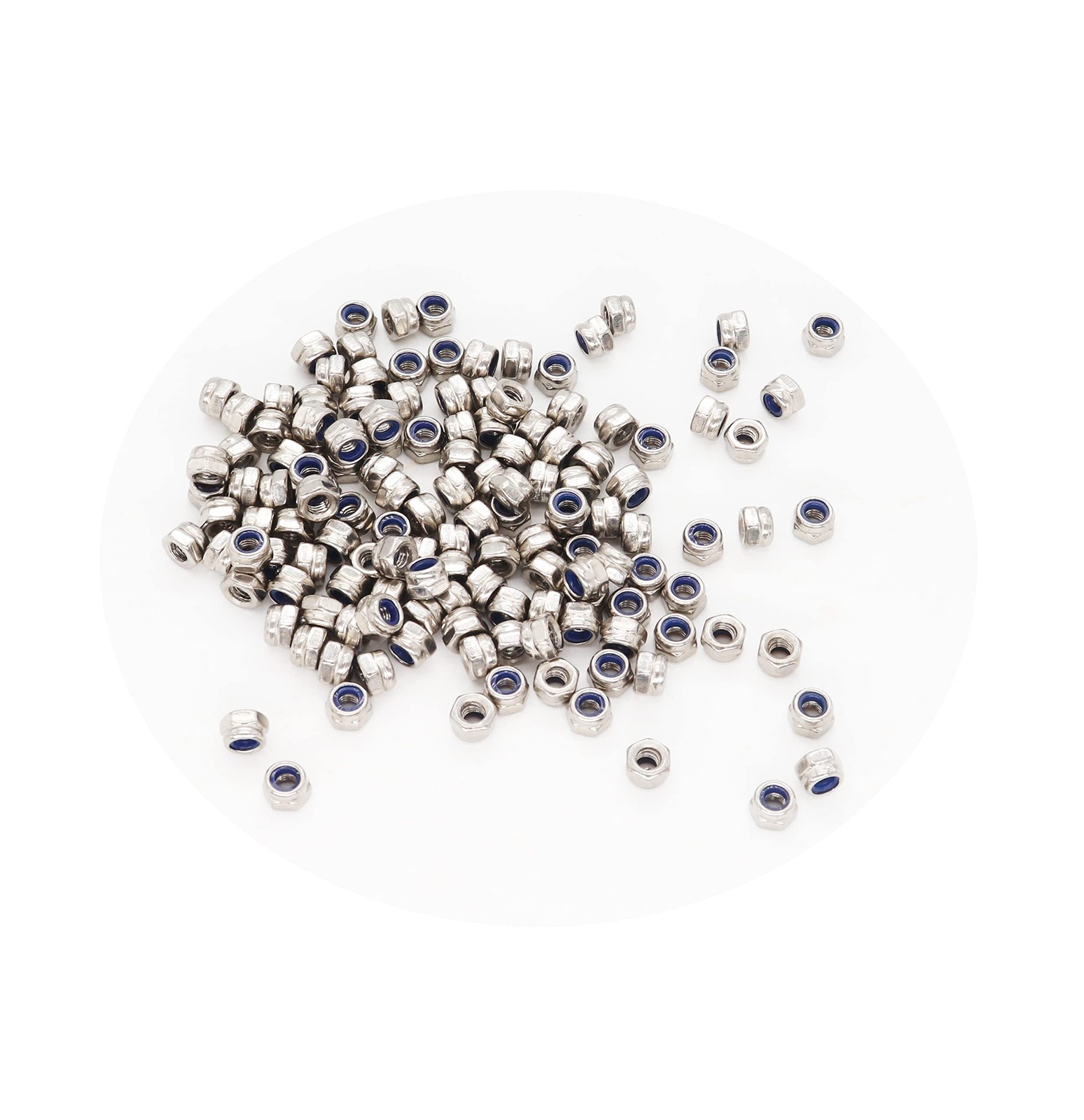 BinifiMux 100Pcs M3 x 0.5mm Lock Nuts – 304 Stainless Steel M3, Silver