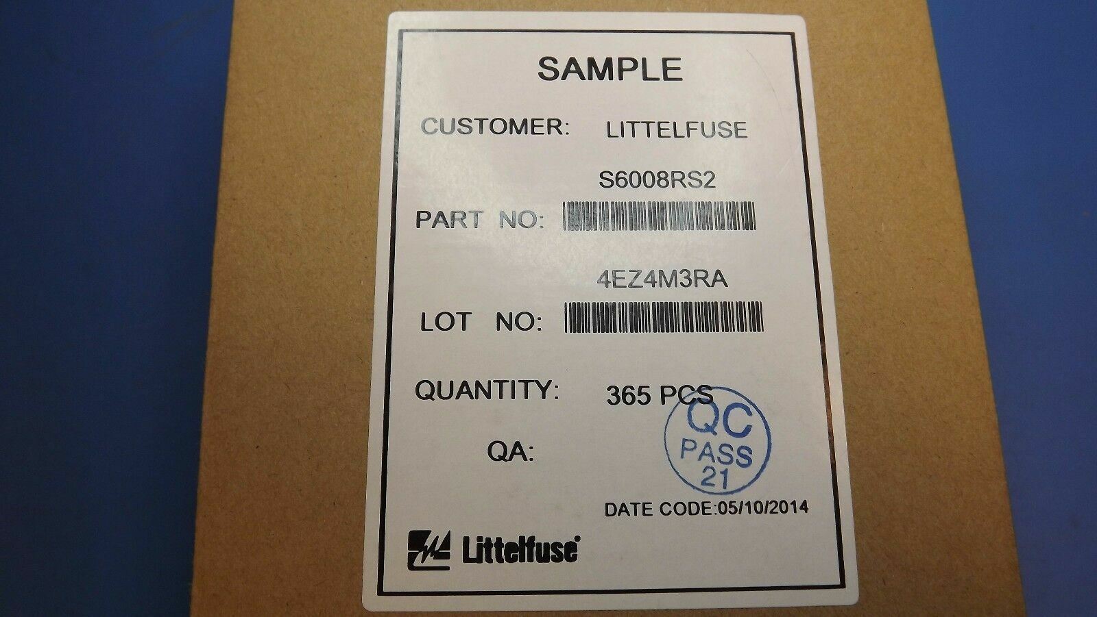 (5PCS) S6008RS2 LITTELFUSE/TECCOR 8A, 600V, SCR, TO-220AB