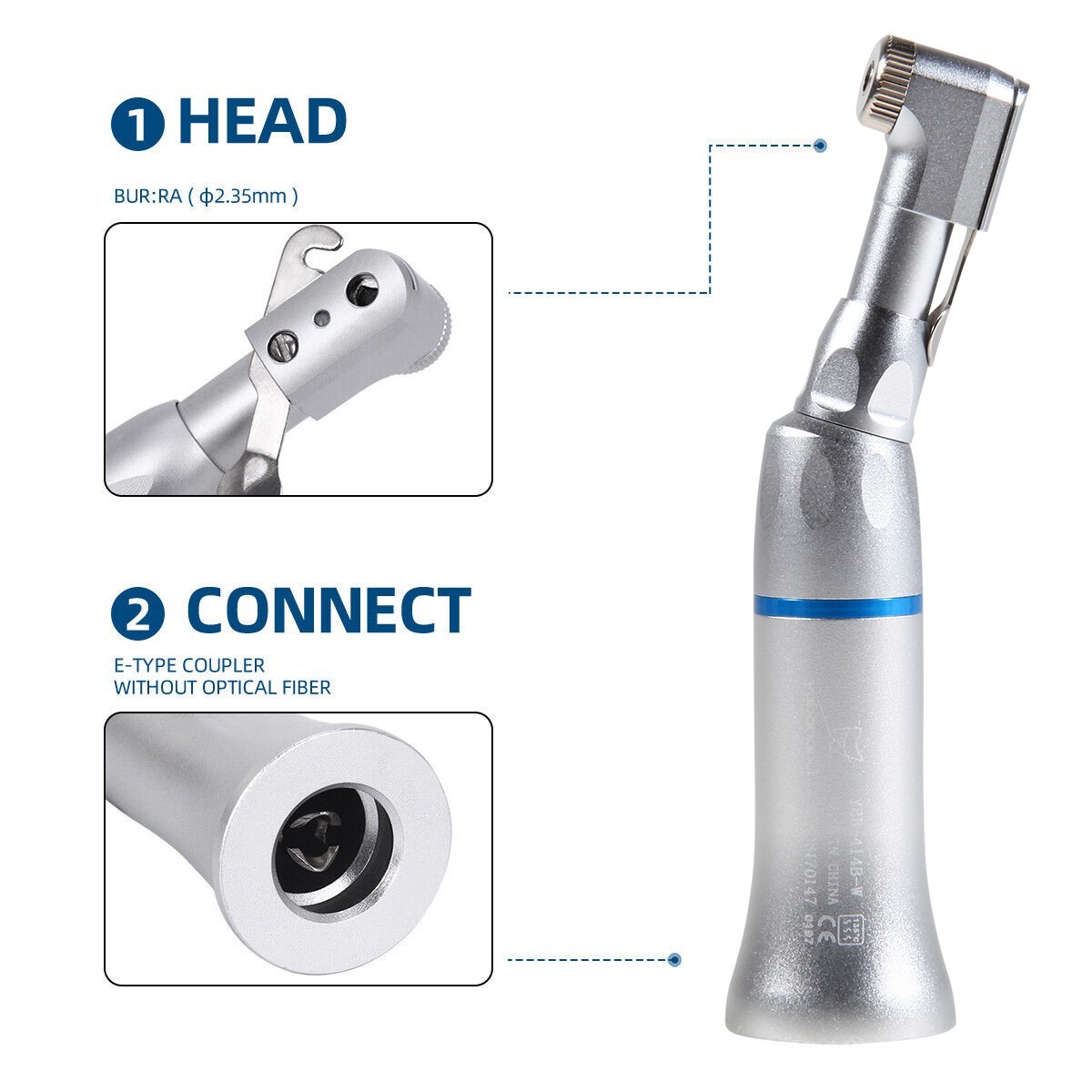 NSK Style Dental Contra Angle Straight Air Motor 4H Slow Speed Handpiece FAST