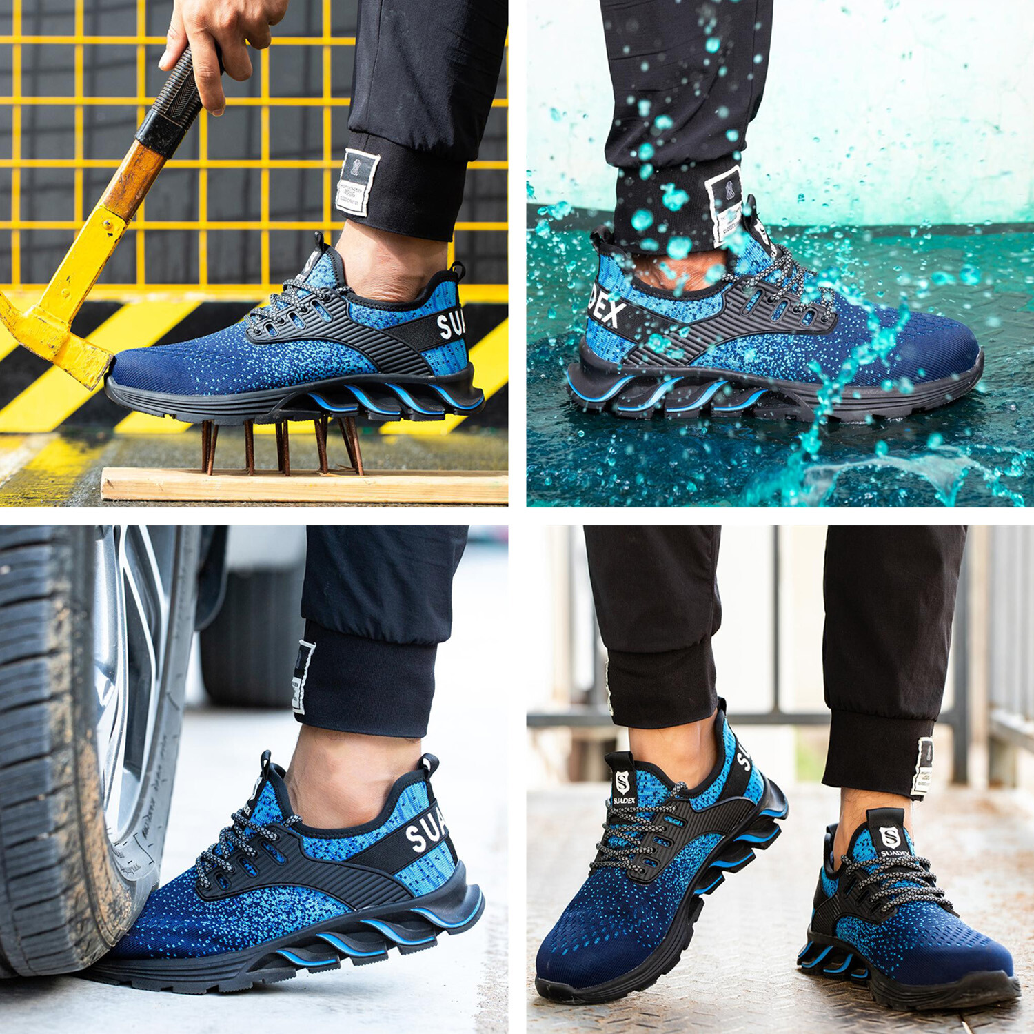 SUADEX Steel Toe Shoes for Men Women Indestructible Safety Work Tennis Shoes