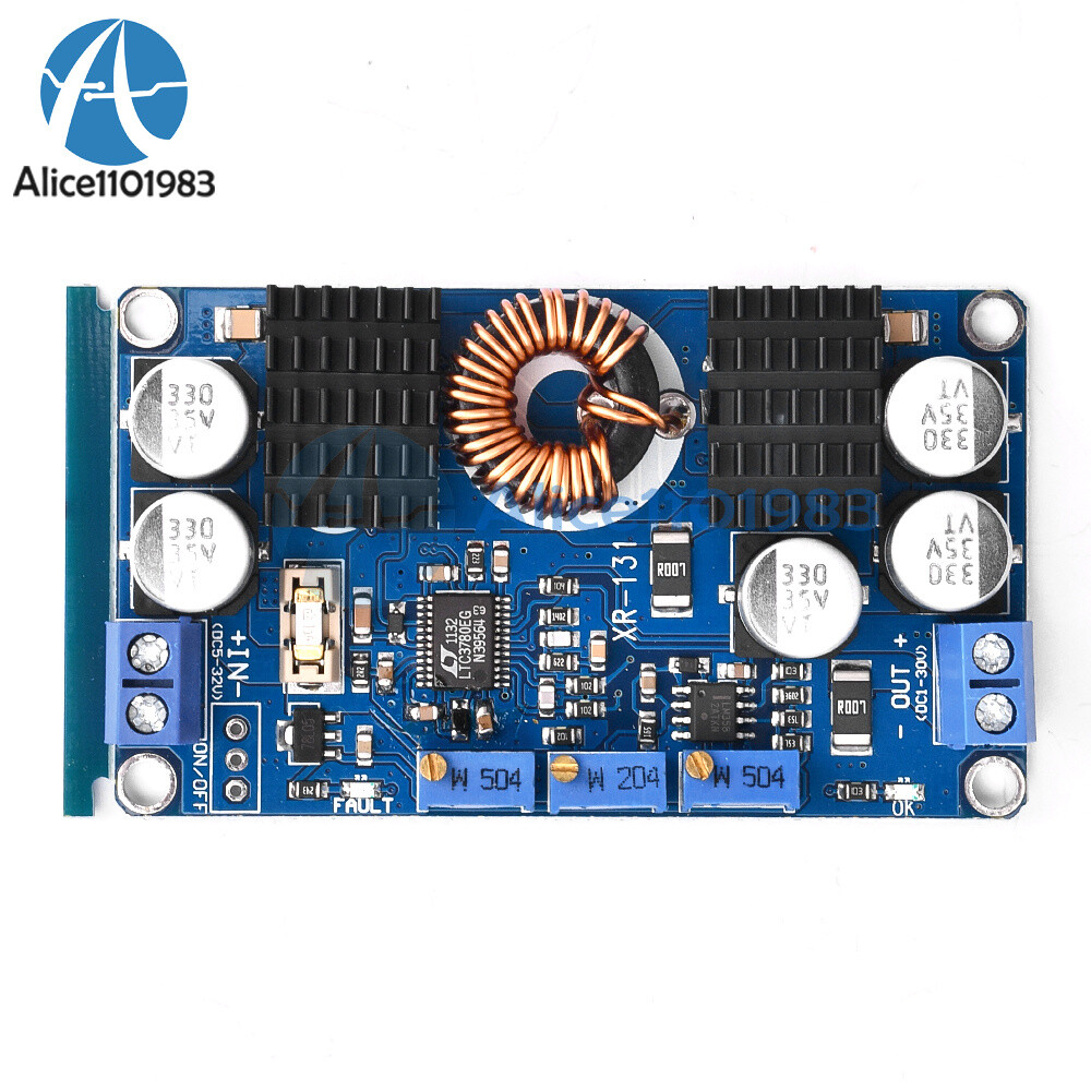 DC 5V-32V to 1V-30V 10A LTC3780 Automatic Step Up Down Regulator Charging Module