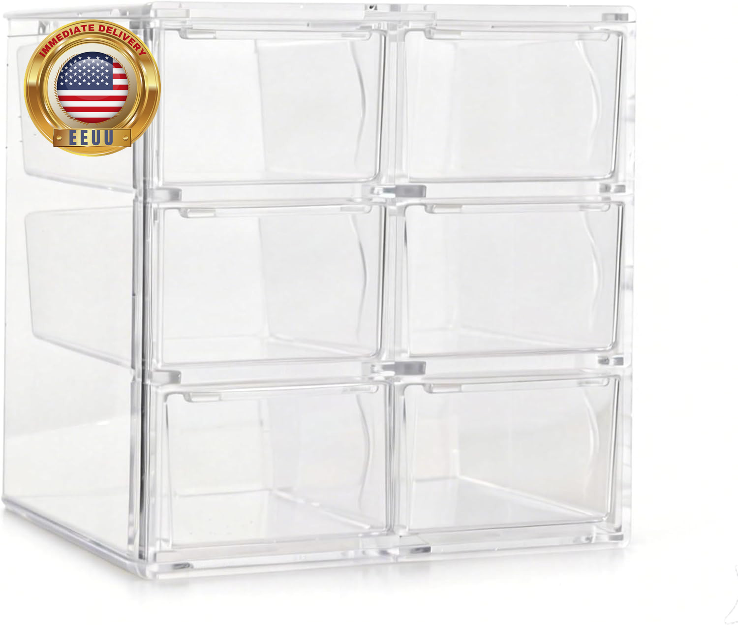 Acrylic Drawer Organizer, Clear Desk Organizer with Drawer, Plastic Stackable St