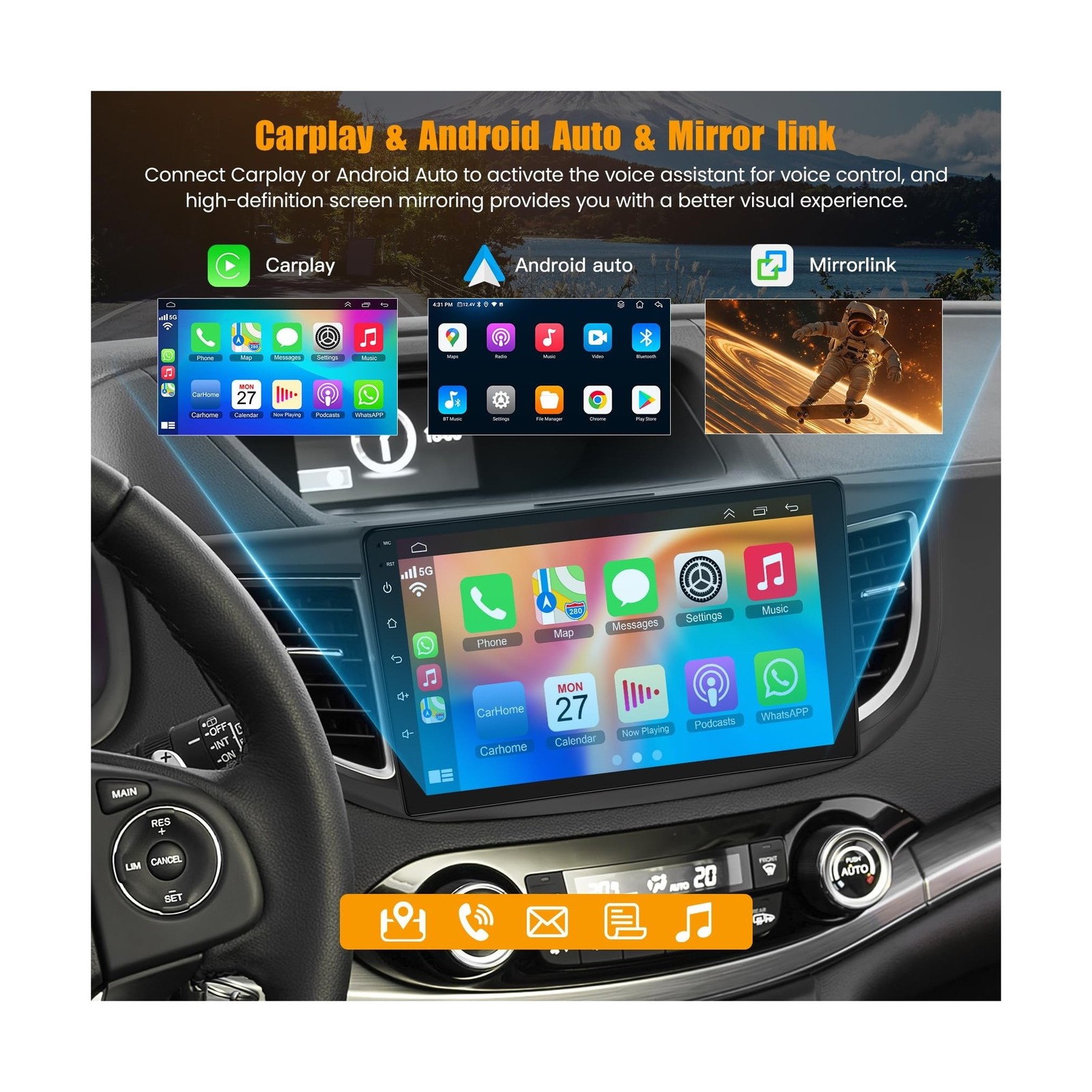 8 Core 6GB+128GB Car Radio for Honda CRV 2012-2016,10.2 Inch QLED Touch Scree…