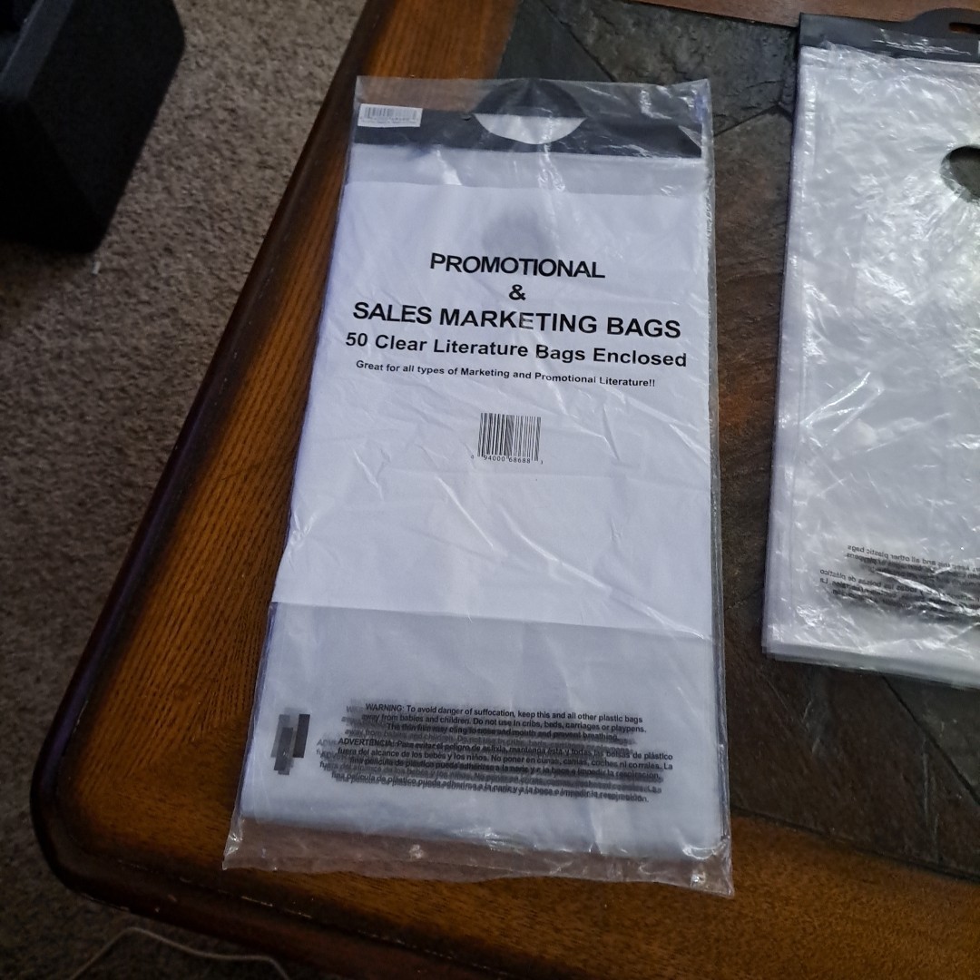 Promotional-Sales Marketing Bags.Total 94 Unopen-50.Open-44.Clear.Doorknob Bags