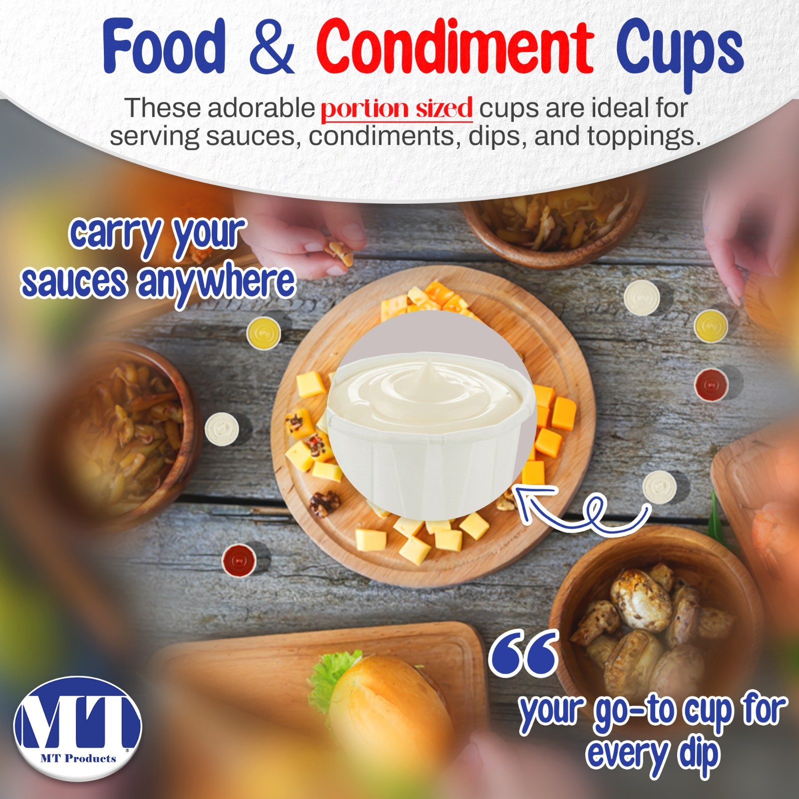 MT Products 1/2 oz Individual Paper Portion Cups/Condiment Cups – Pack of 450