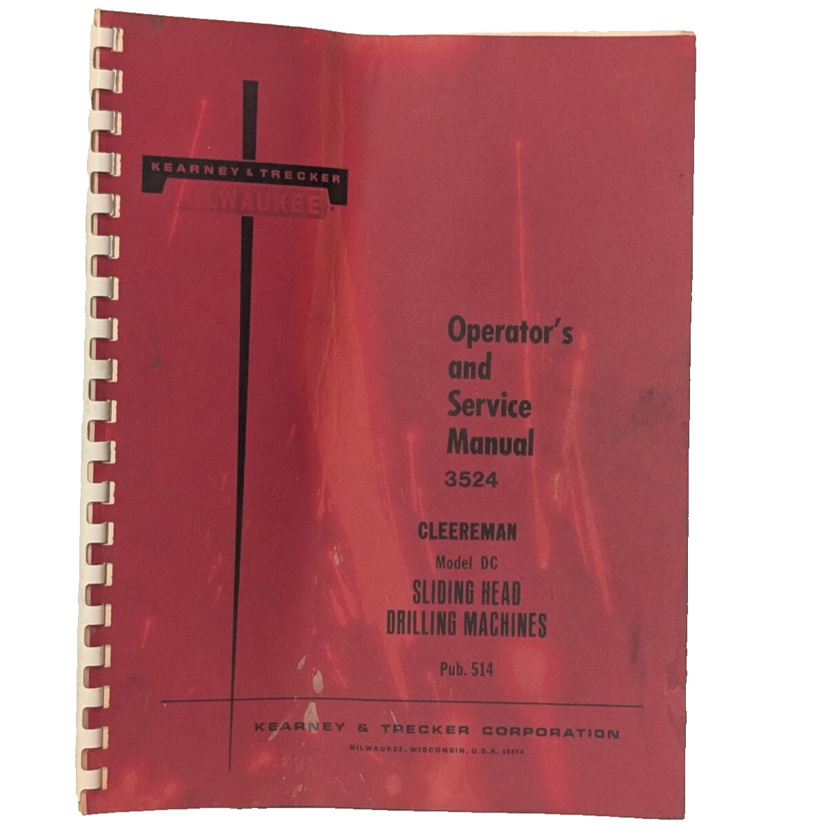 Kearney & Trecker 3524 Op & Maintenance Manual, Cleereman DC Drilling Machine
