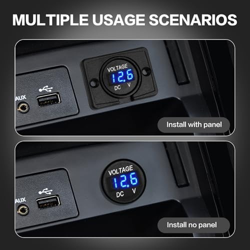 DC 24V 12V Voltage Gauge, Battery Voltage Meter, LED Volt Meter 12 Volt 24 Volt