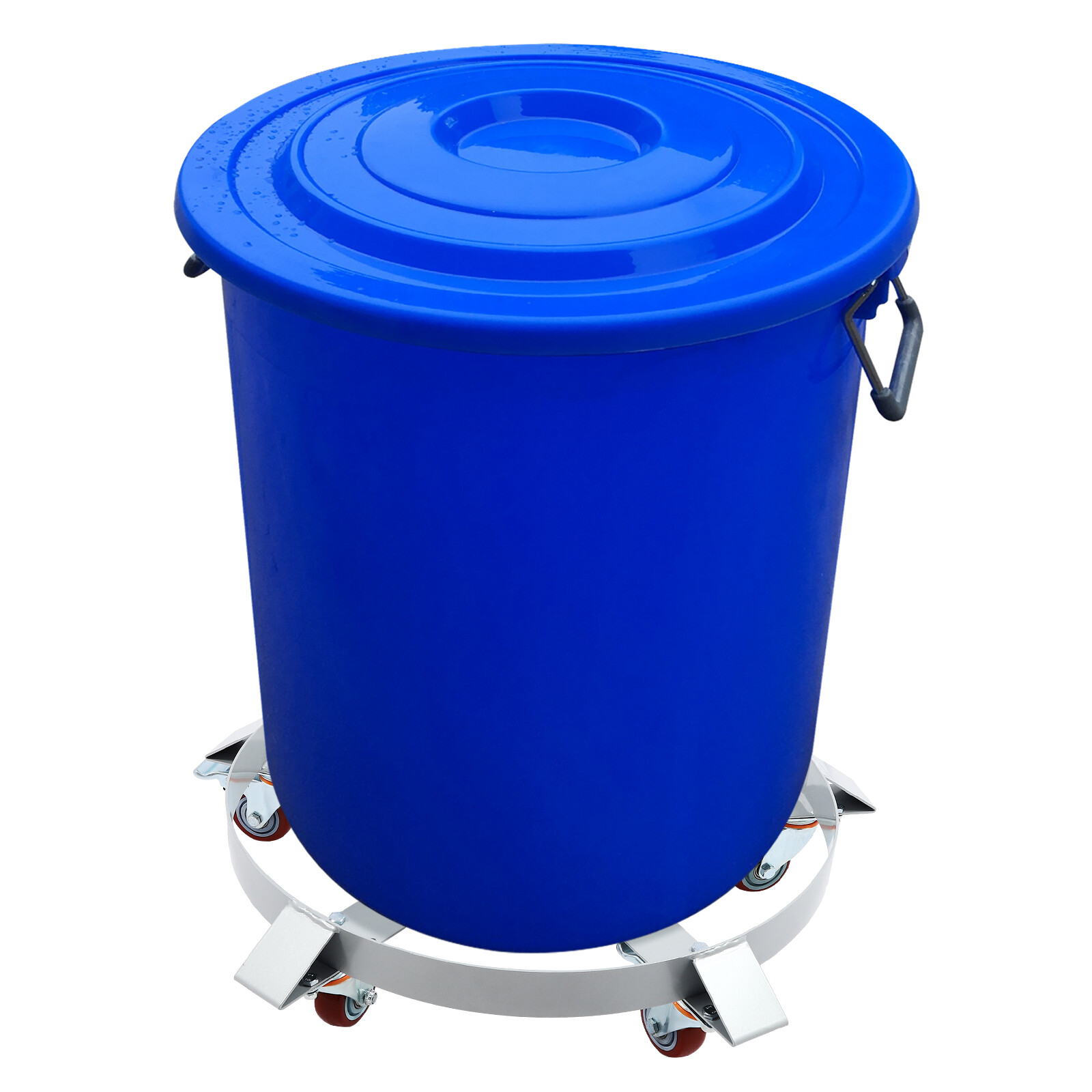 55 Gallon Drum Dolly Stands Q235 Steel Barrel Dolly Carts With 5 Wheels