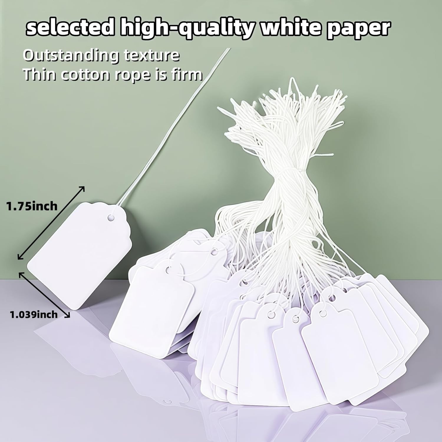 1000 White Price Tags with String for Jewelry Clothing Retail Garage Sale 1.7…