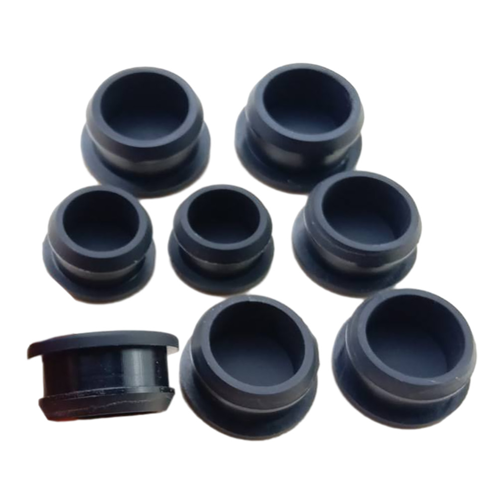 Black / White Snap-On Hole Plug Silicone Rubber Blanking Seal Bung Pipe Tube