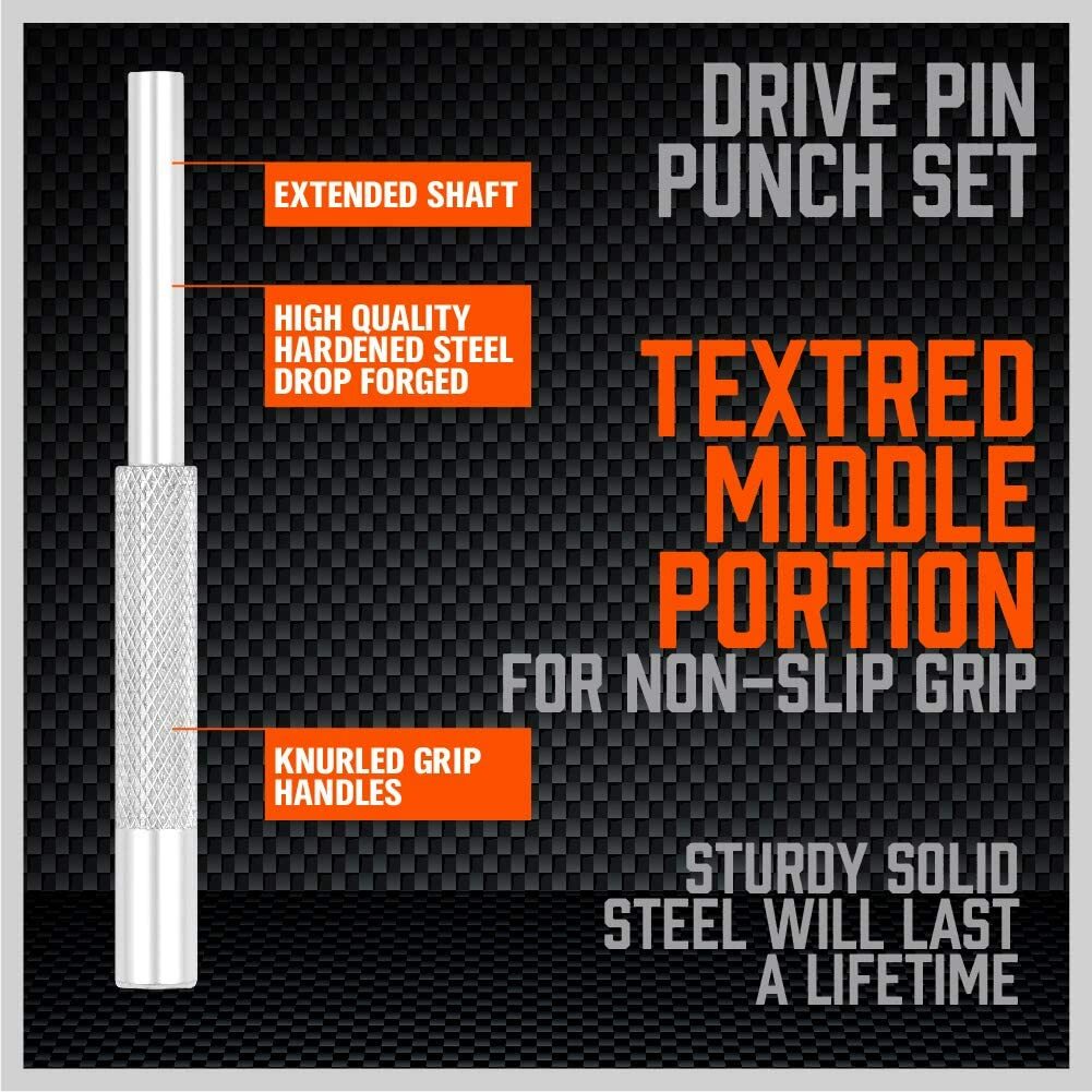 6PC Roll Pin Starter & Bolt Catch Install Punch Set 1/16″ 5/64″ 3/32″ 1/8″ 5/32″